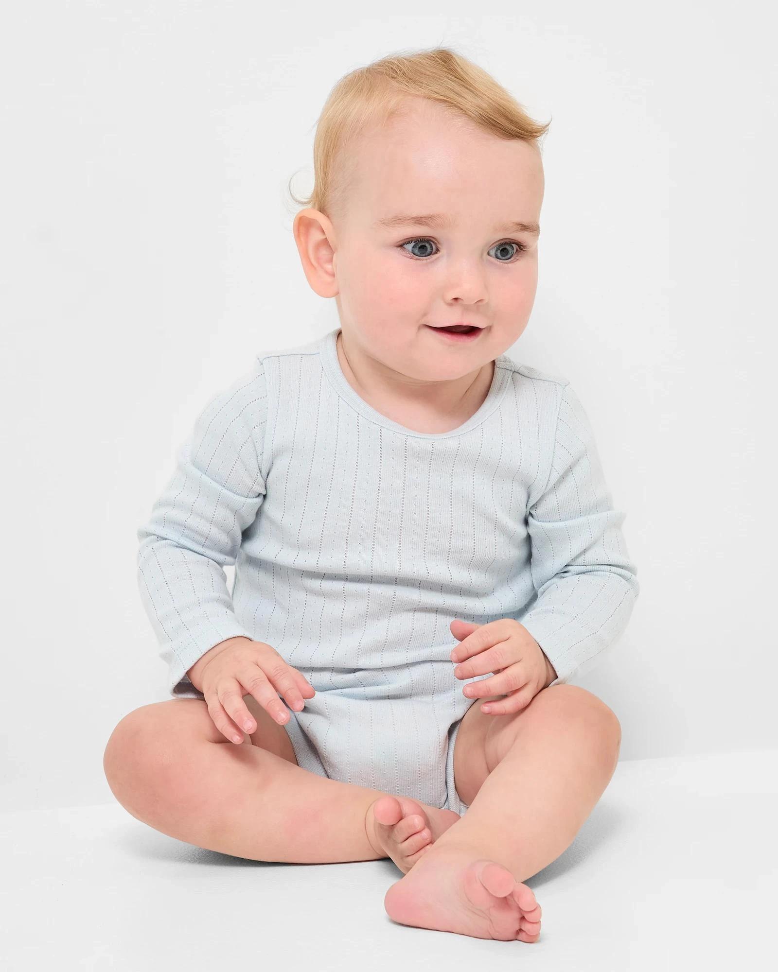 1 Target Baby Organic Cotton Pointelle Bodysuit BLUE, 1 of 4