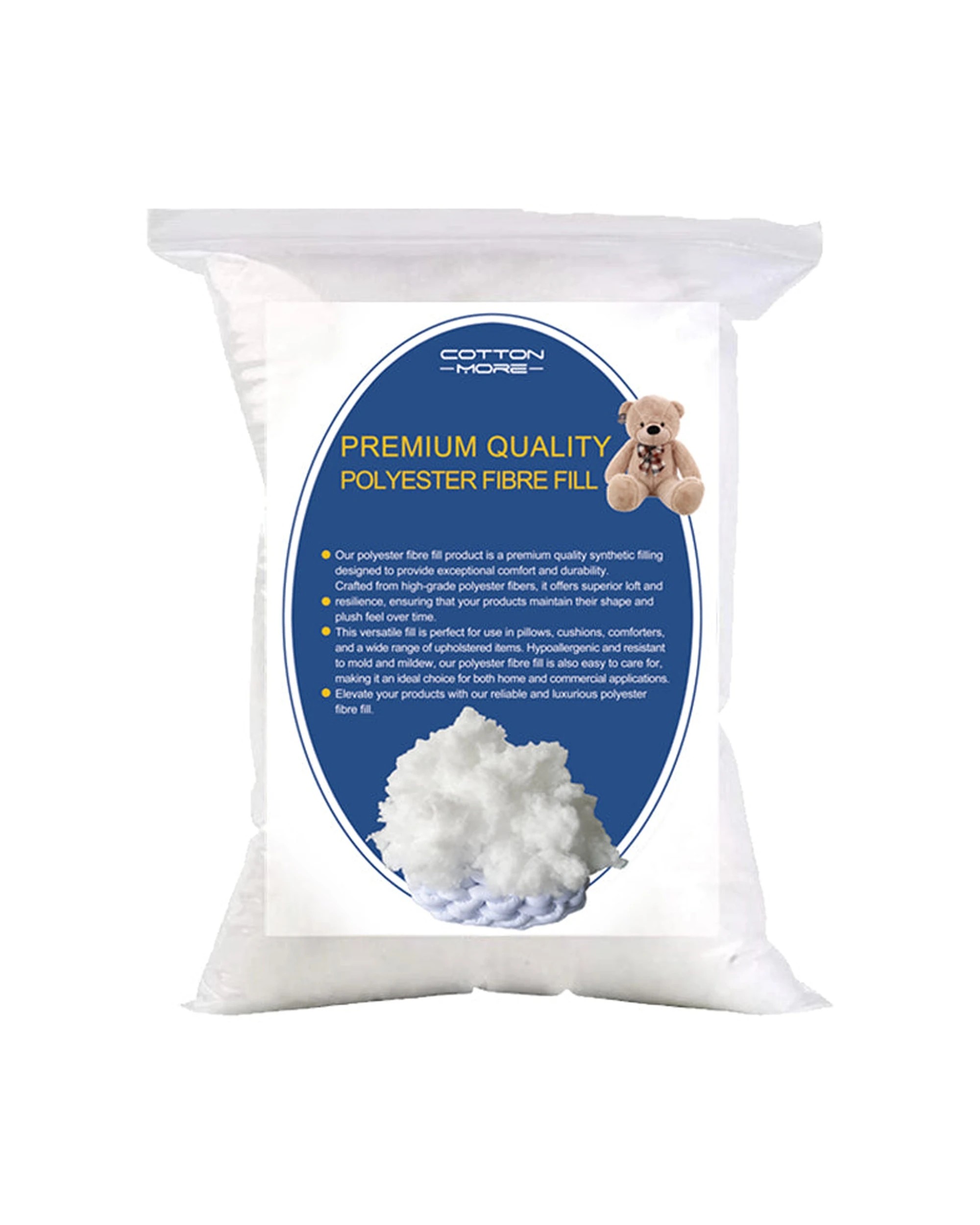 1 Cotton More Premium Quality Polyester Fibre Fill Stuffing 300g - White, 1 of 4