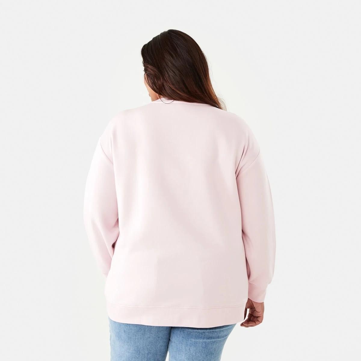 3 Curve Long Sleeve Boxy Sweatshirt Soft Pink, 3 of 5