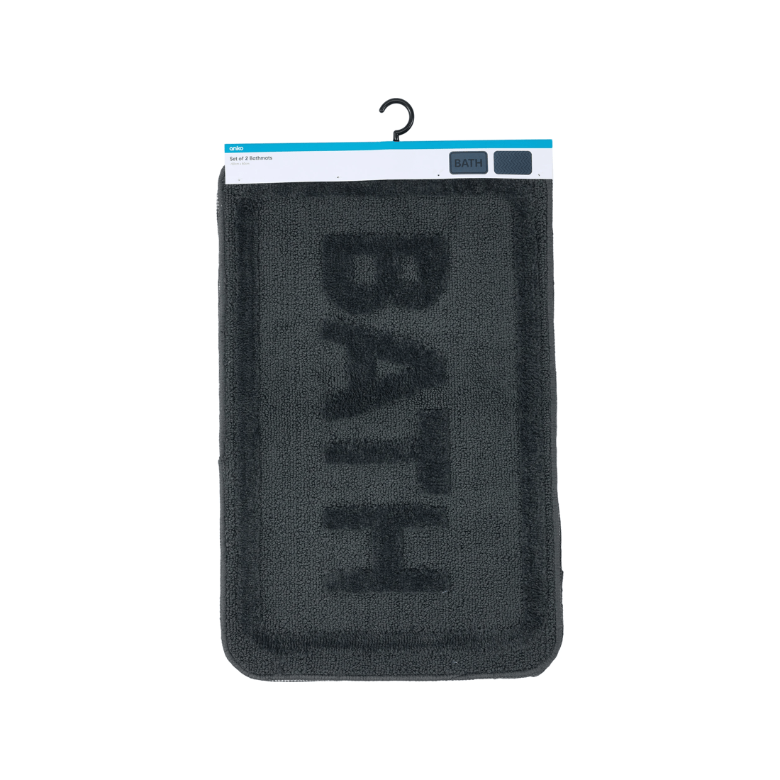 5 Set of 2 Bathmats - Grey, 5 of 5