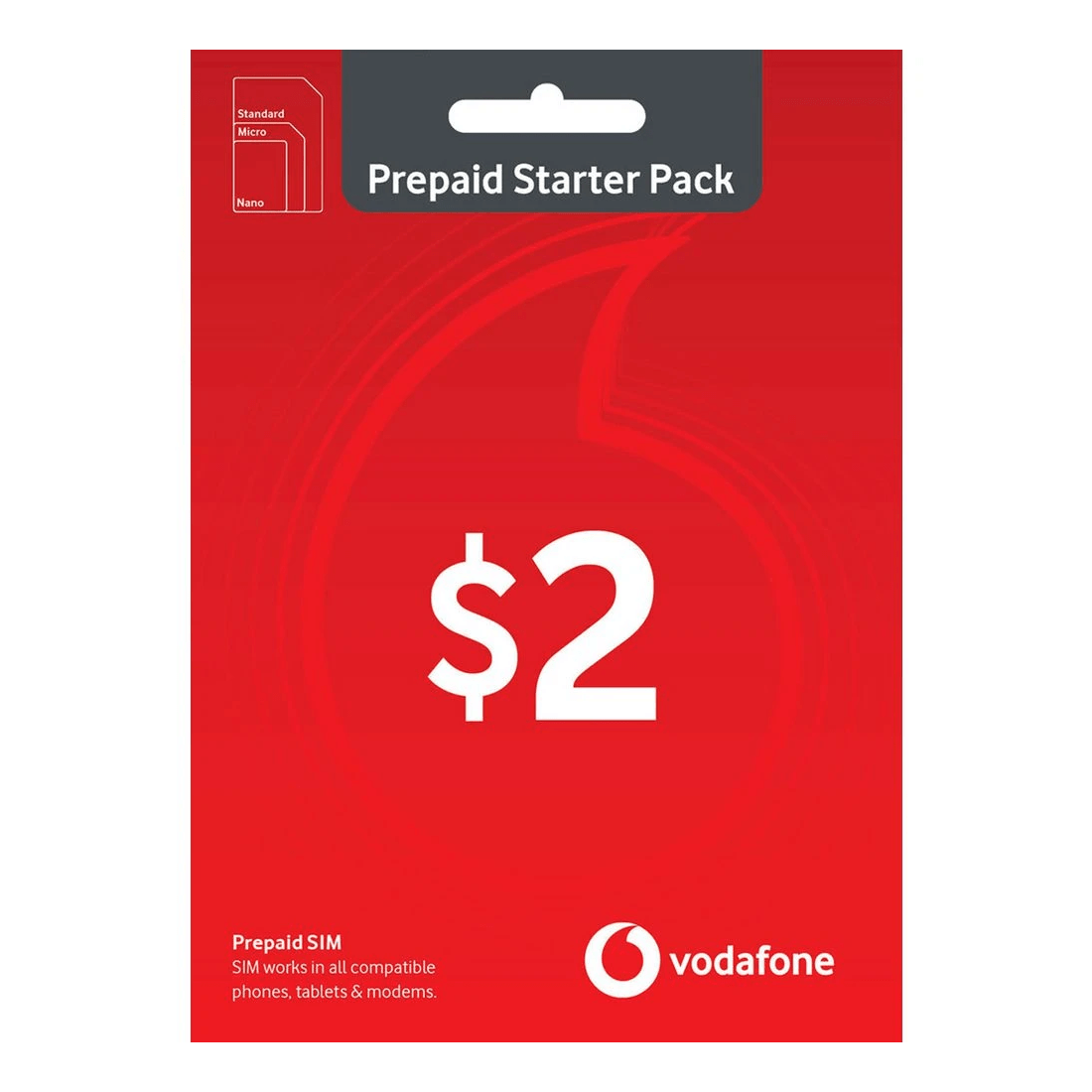 1 Vodafone $2 Prepaid Eco-SIM, 1 of 2