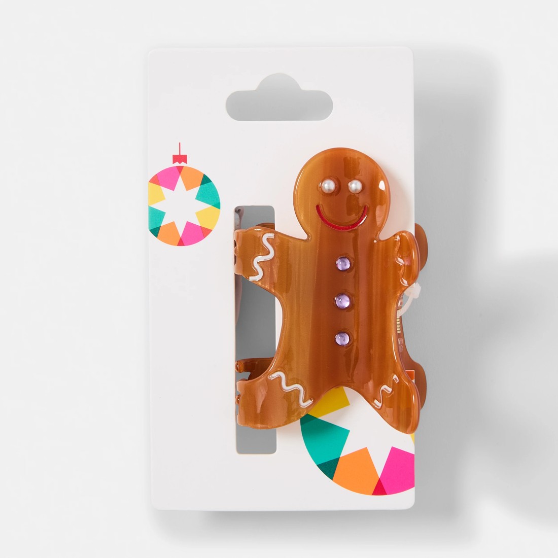 4 Brown Christmas Gingerbread Man Claw Hair Clip, 4 of 4