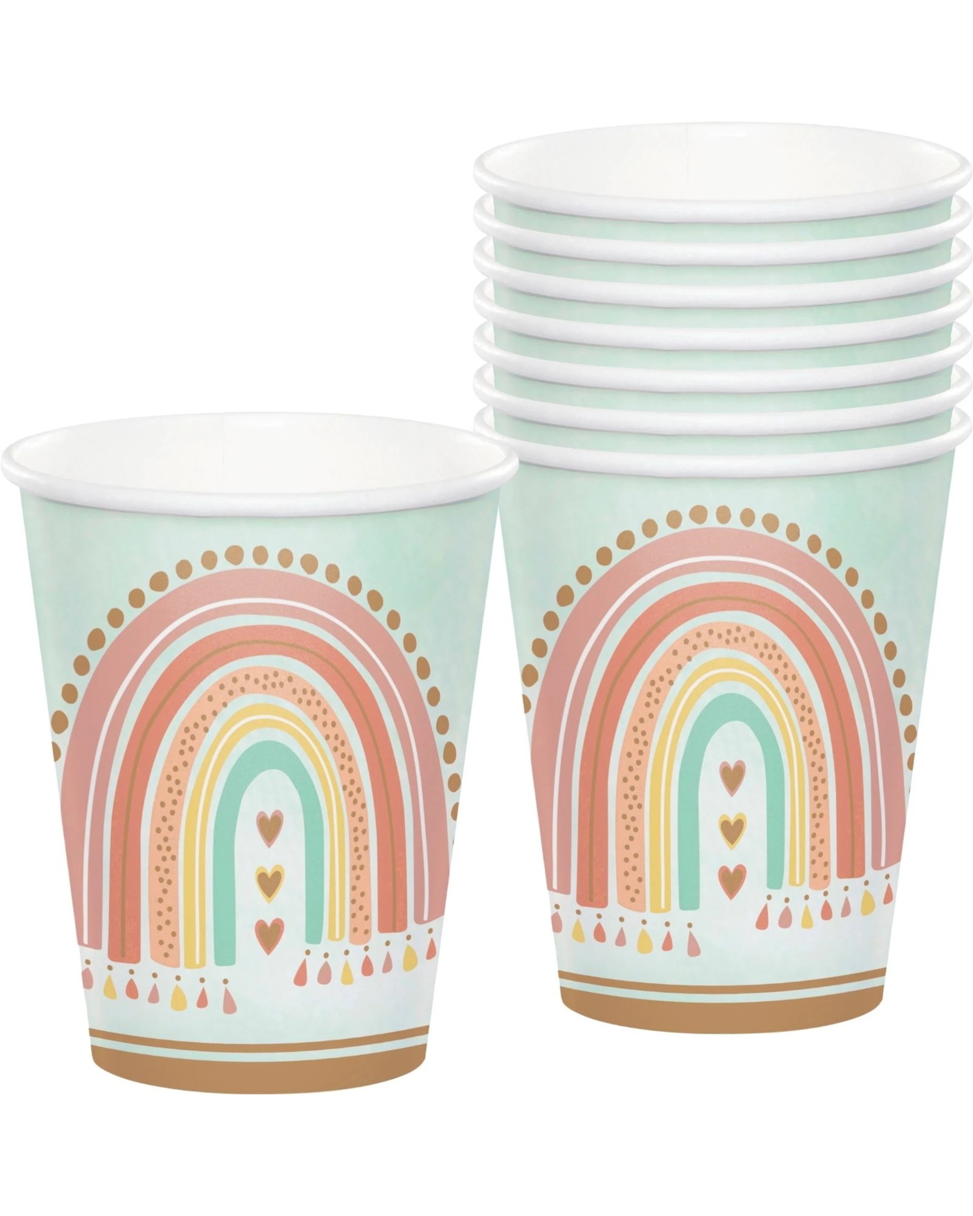 1 Creative Converting Boho Rainbow Paper Cups Pack of 8 - Multi, 1 of 1