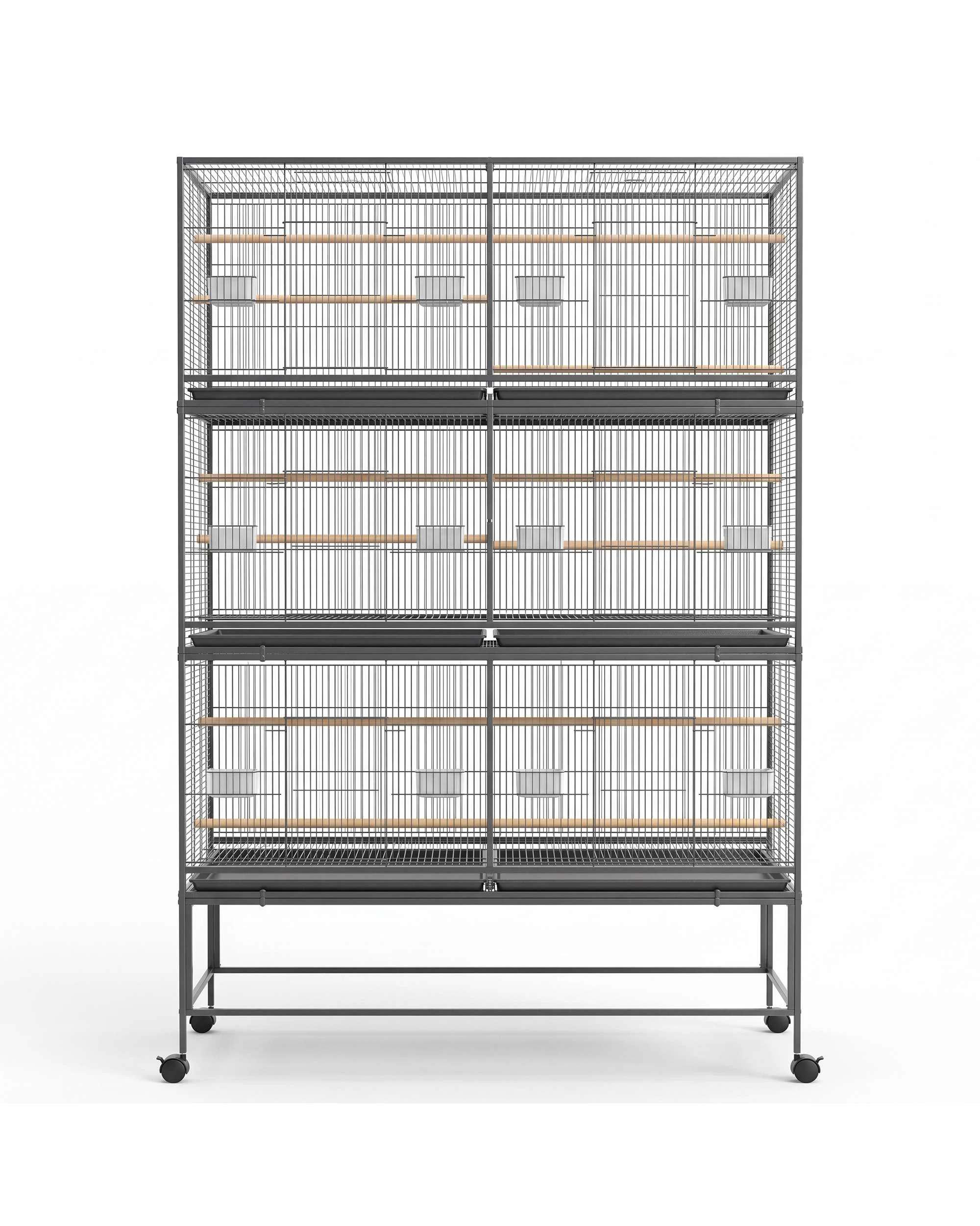 6 Advwin Large Bird Cage 3 Tier Aviary 180CM, 6 of 9
