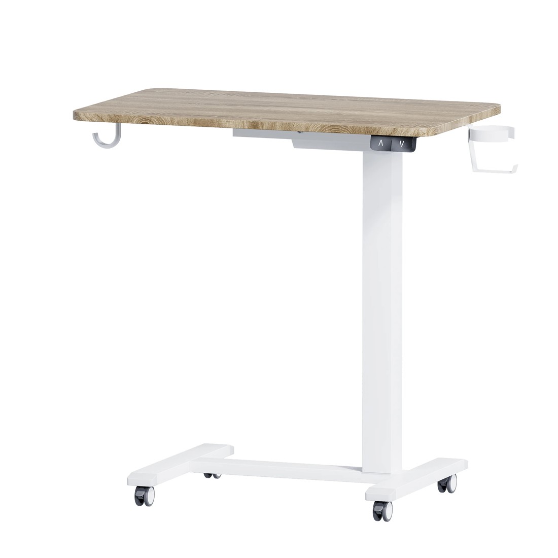 1 Advwin Portable Electric Standing Desk Height Adjustable Small Mobile Table Oak - Natural, 1 of 7
