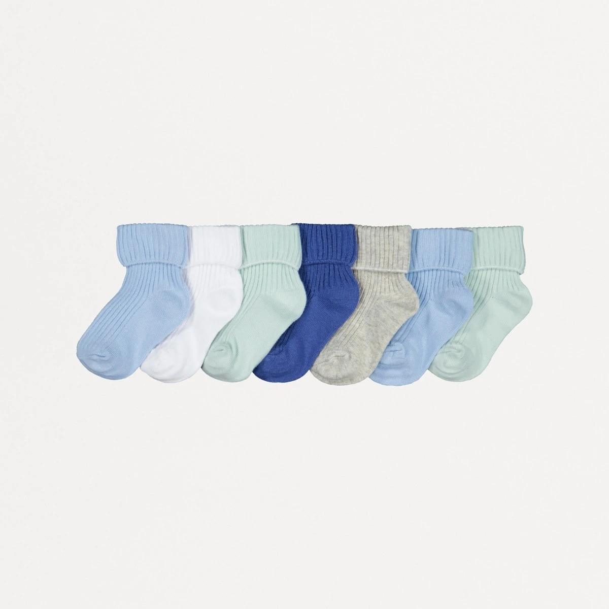 1 7 Pack Ribbed Socks Blue Pack, 1 of 2