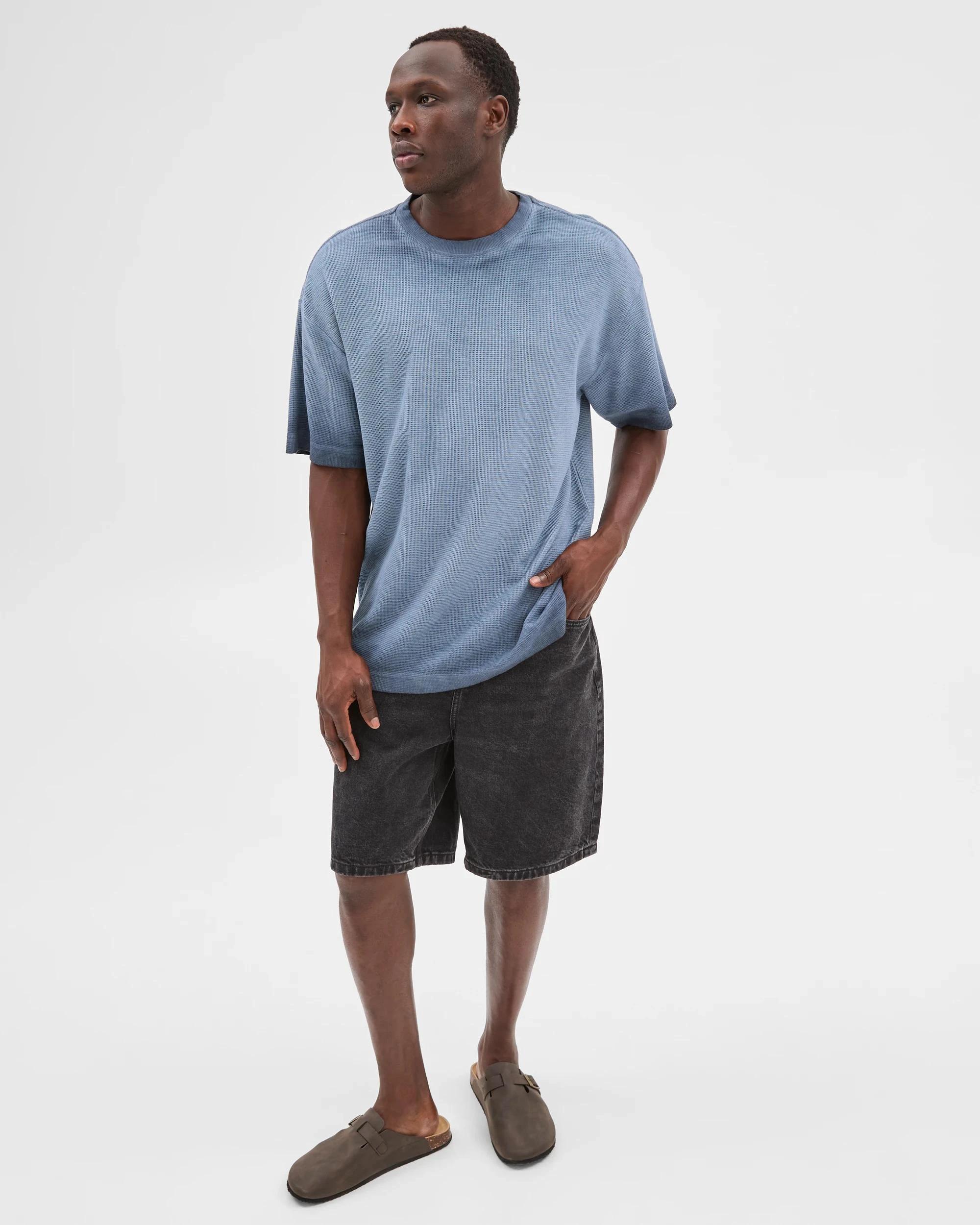 1 Australian Cotton Blend Waffle T-Shirt - Commons NAVY BLAZER, 1 of 6