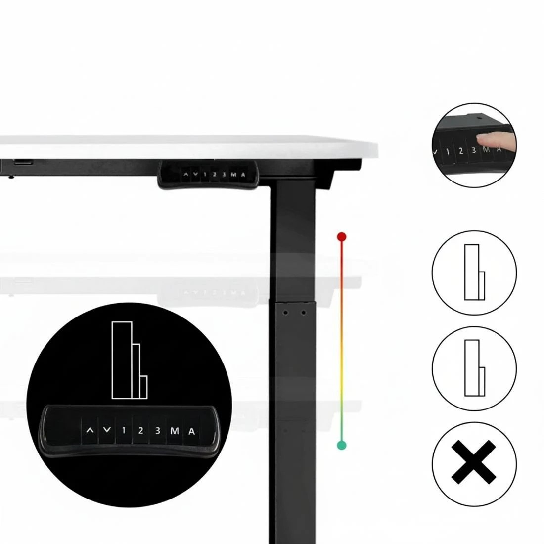 5 Artiss Standing Desk Motorised Dual Motor  120CM - White, 5 of 6