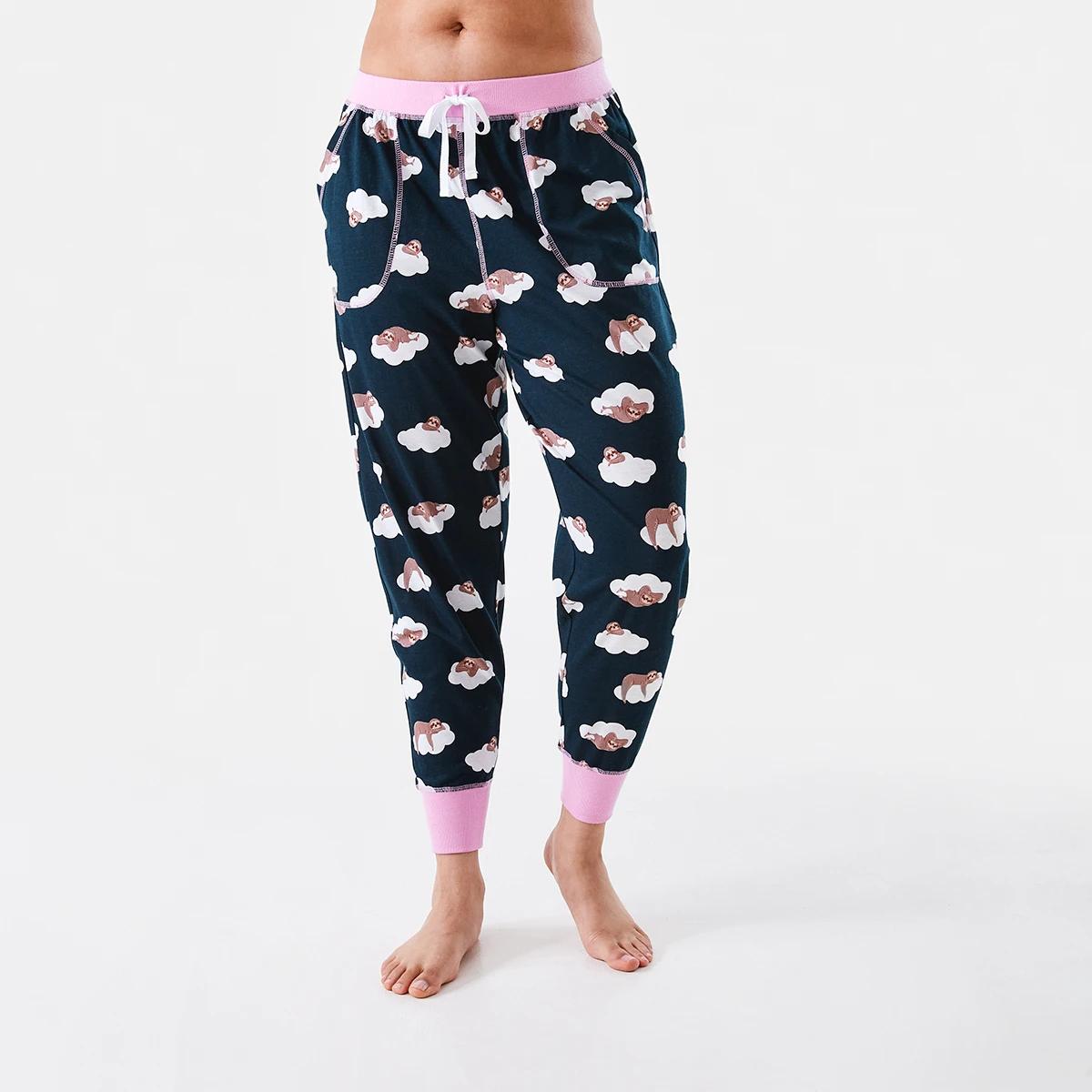 1 Cuffed Printed Pants Slep Sloth, 1 of 6