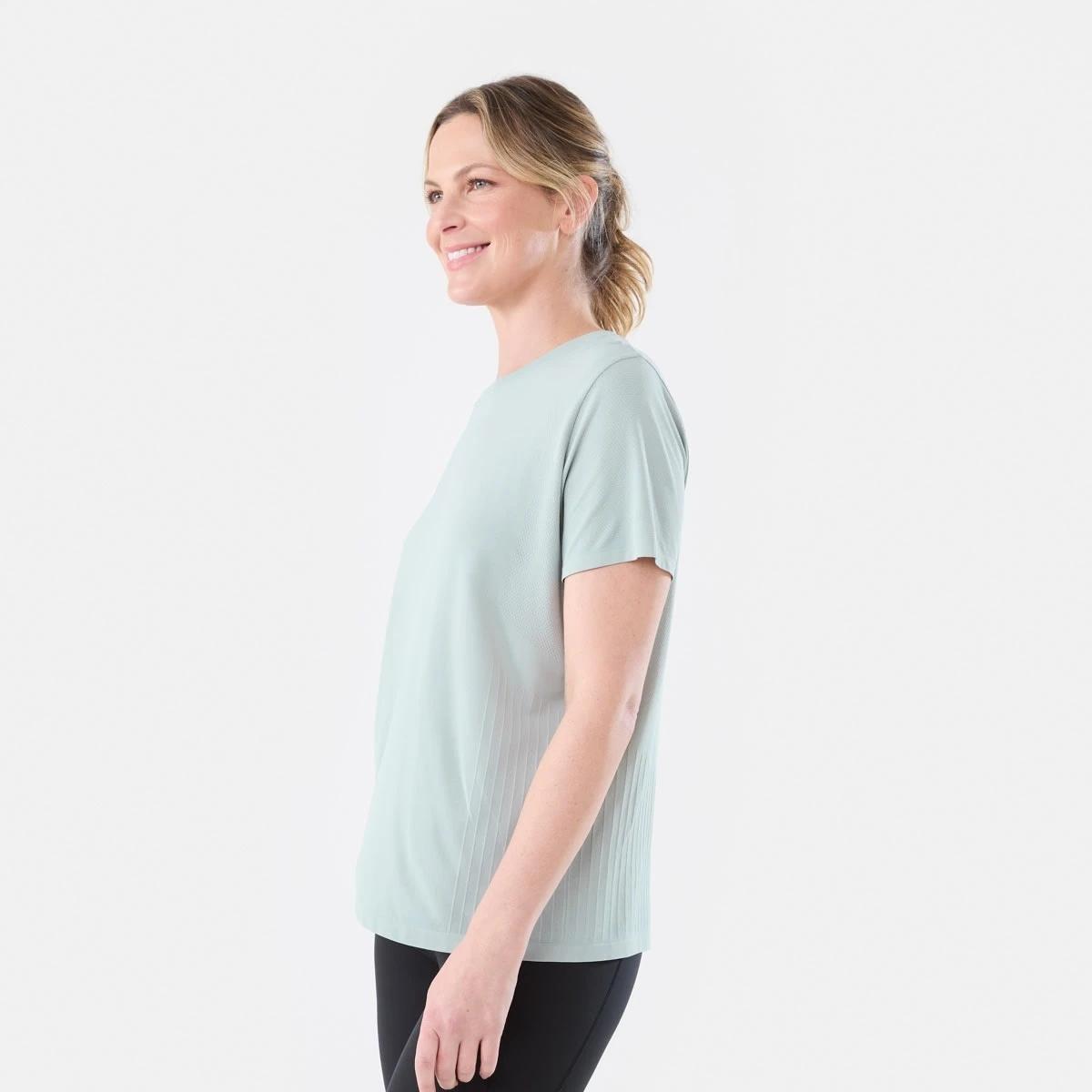 2 Active Womens Seamfree Crew Neck T-shirt LINDSEY GREEN, 2 of 6