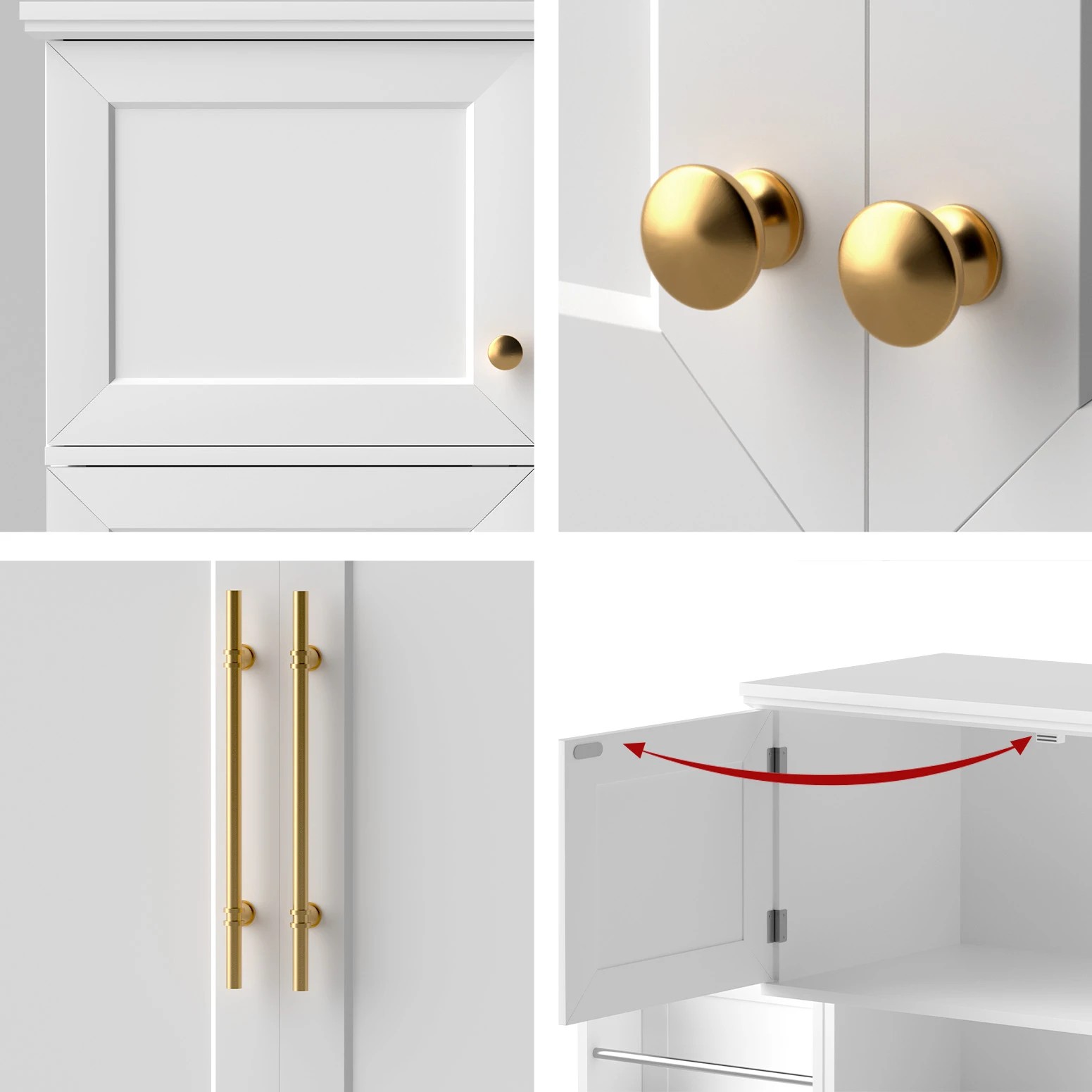 7 Artiss Buffet Sideboard Cabinet Pantry Kitchen Storage Cupboard Drawers - White, 7 of 8