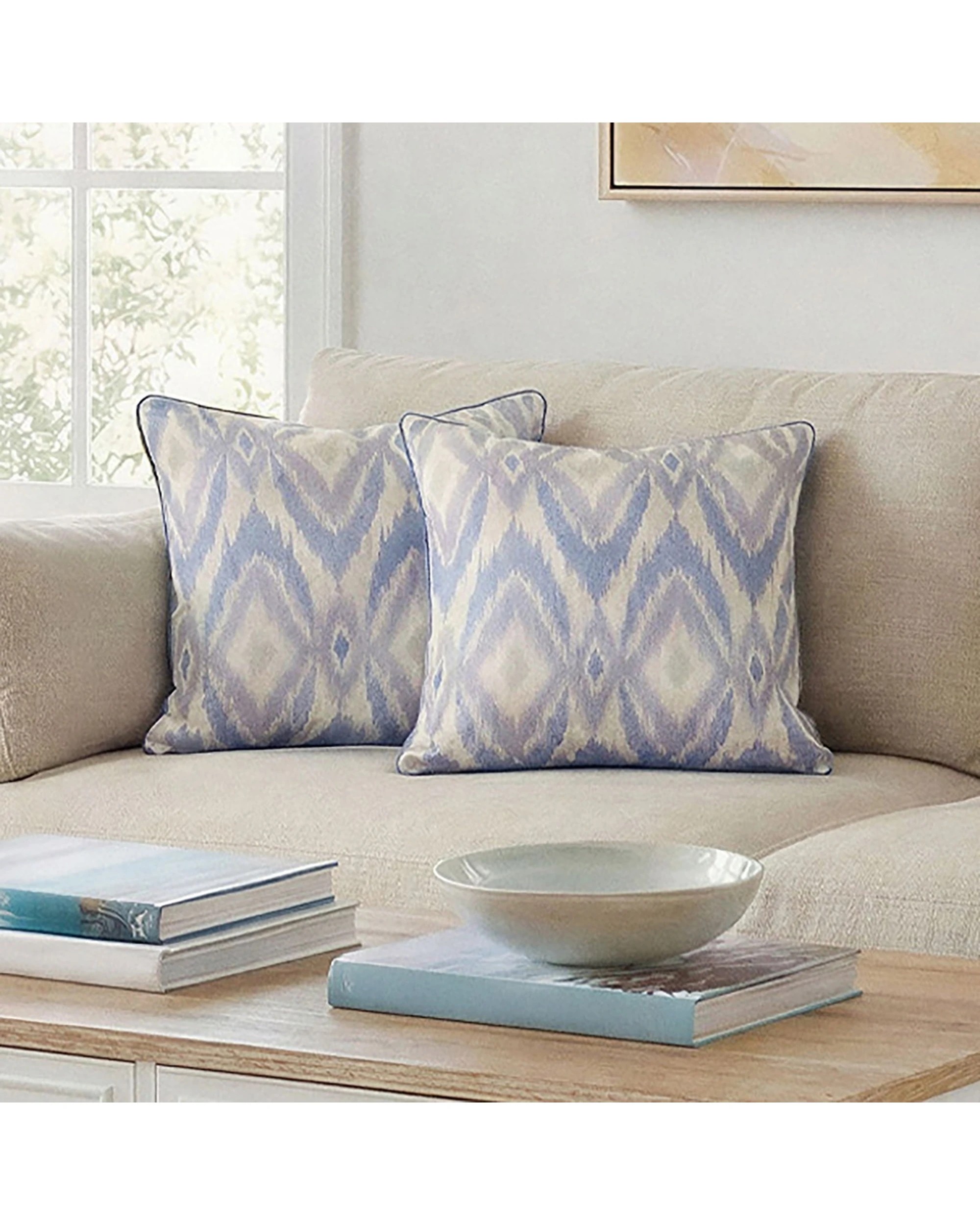 4 Urban Style Cushion Decorative Throw Pillow Geo Diamond 45x45cm - Blue, 4 of 6