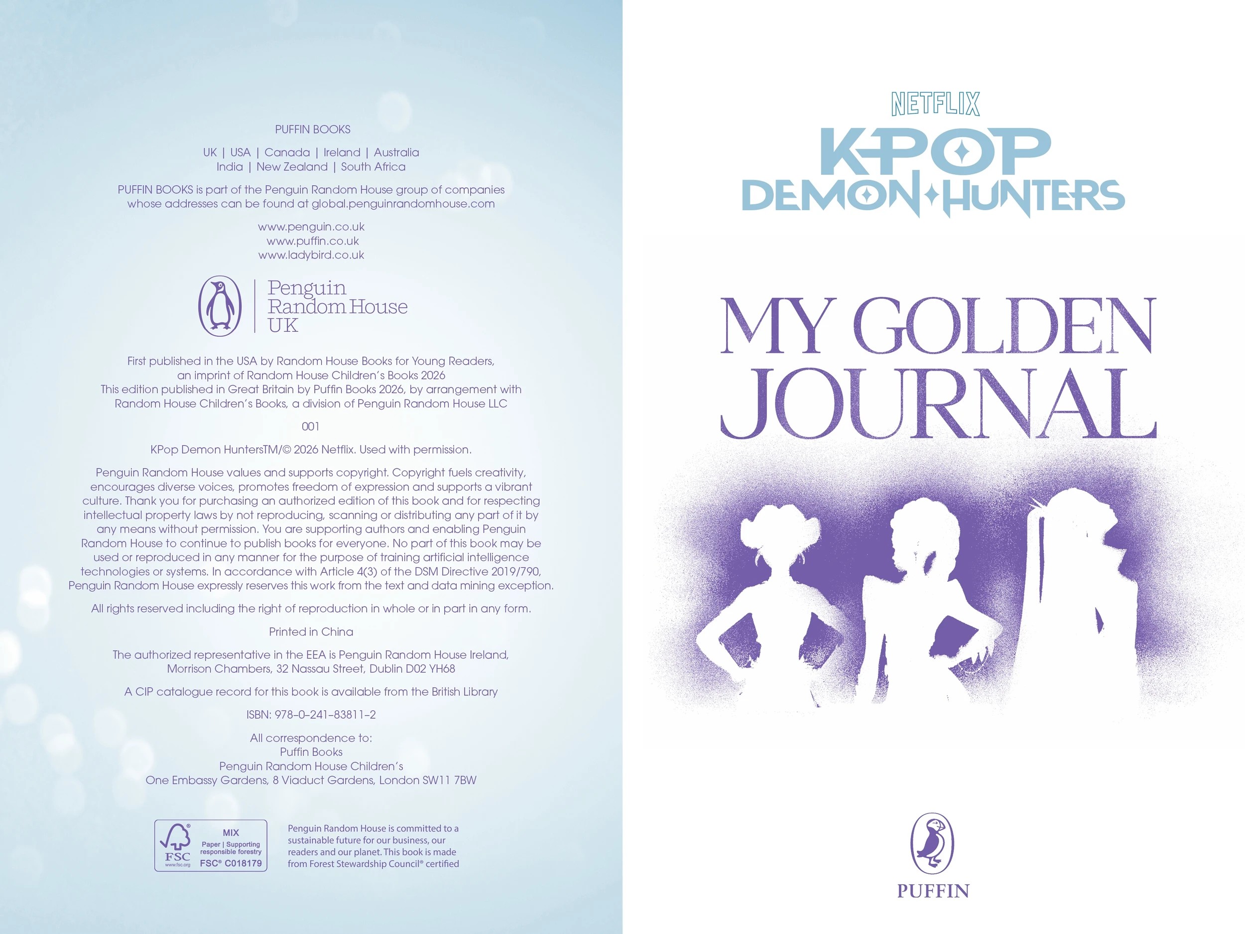 2 KPop Demon Hunters: My Golden Journal - Book, 2 of 5