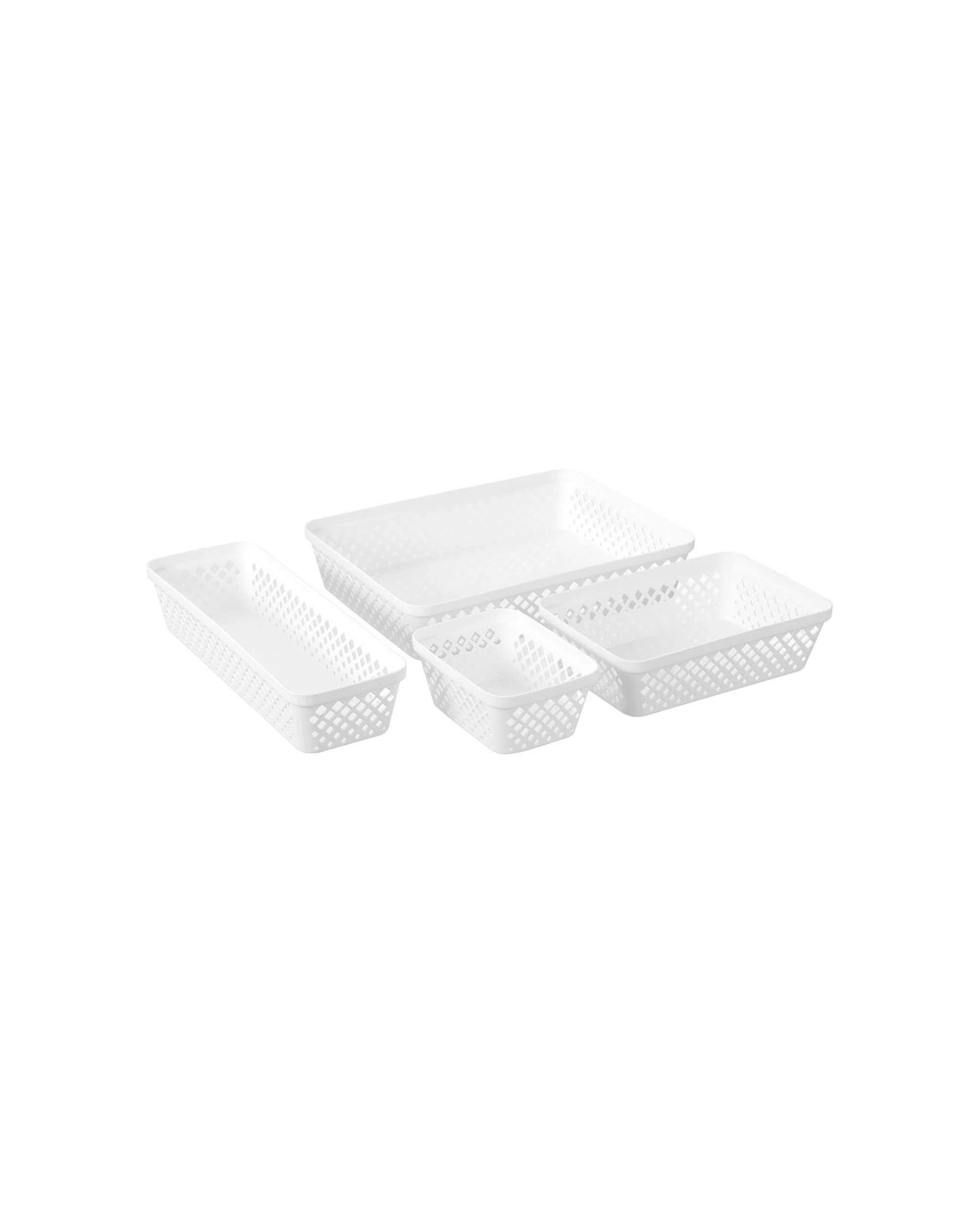 2 Boxsweden Kept Diamond 33x11cm Organiser Tray Storage Basket Container For Home Organisation.
 - White, 2 of 4