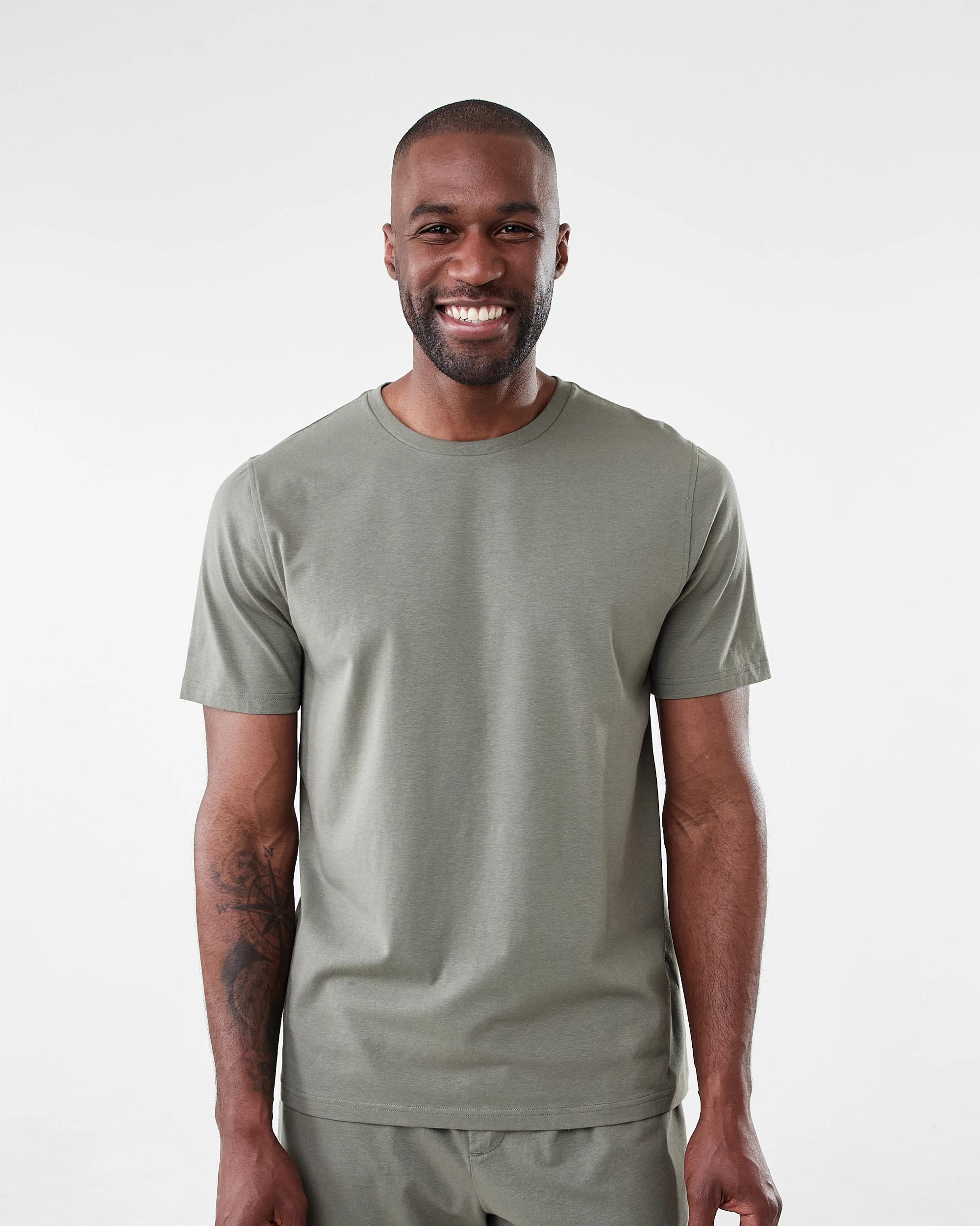 1 Cotton Elastane Sleep Top Grn Moss, 1 of 6