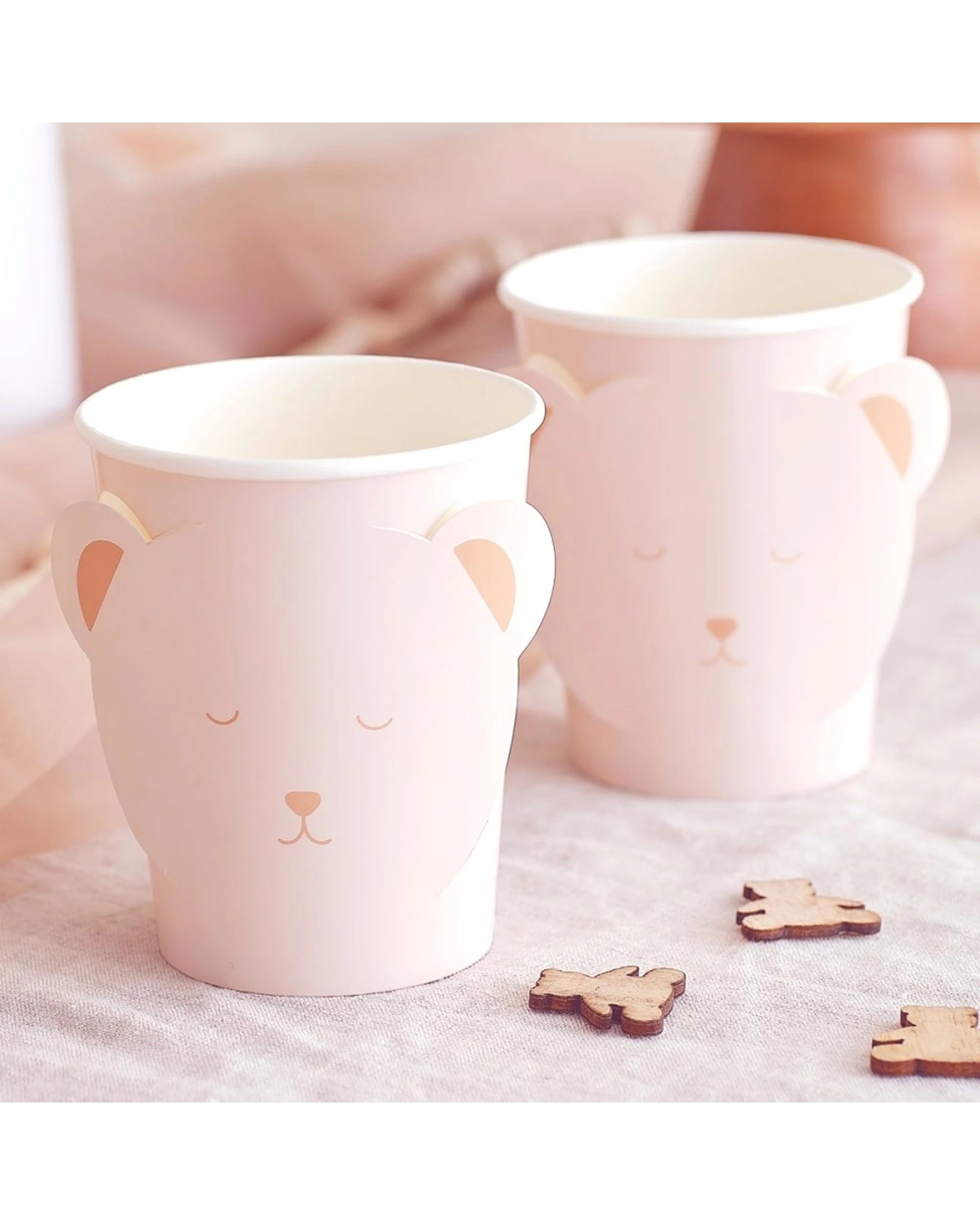 2 Anagram 8pc Teddy Bear Paper Cups Set Baby Shower Party Tableware Decoration - Plain, 2 of 2