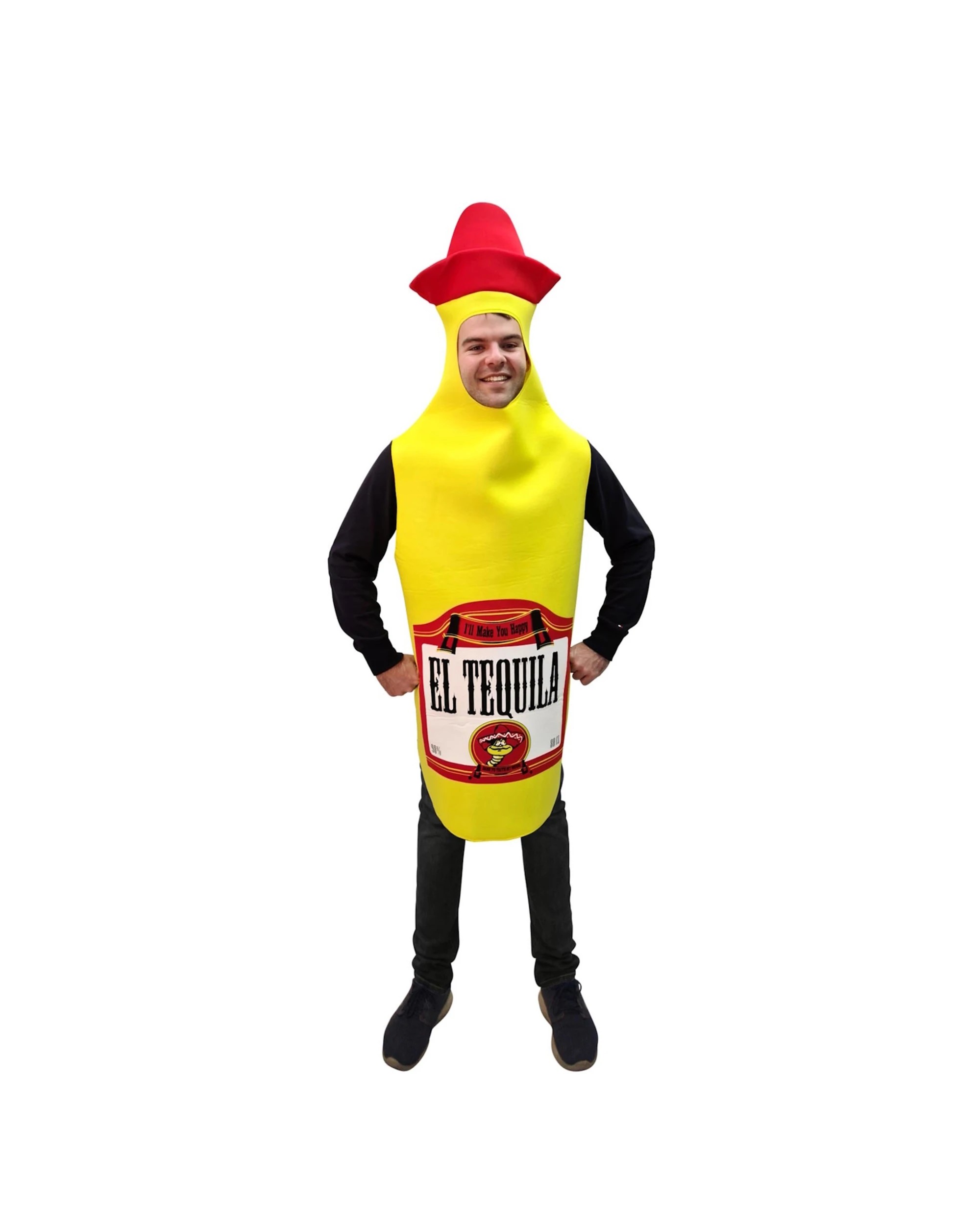 1 Tomfoolery Adult Tequila Costume - ONE SIZE - Yellow, 1 of 1