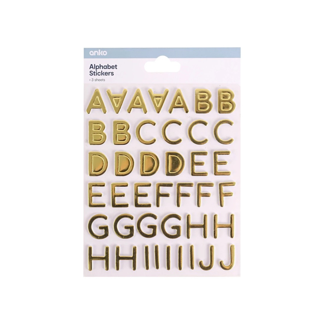 1 Foil Alphabet Stickers - Gold Look, 1 of 2