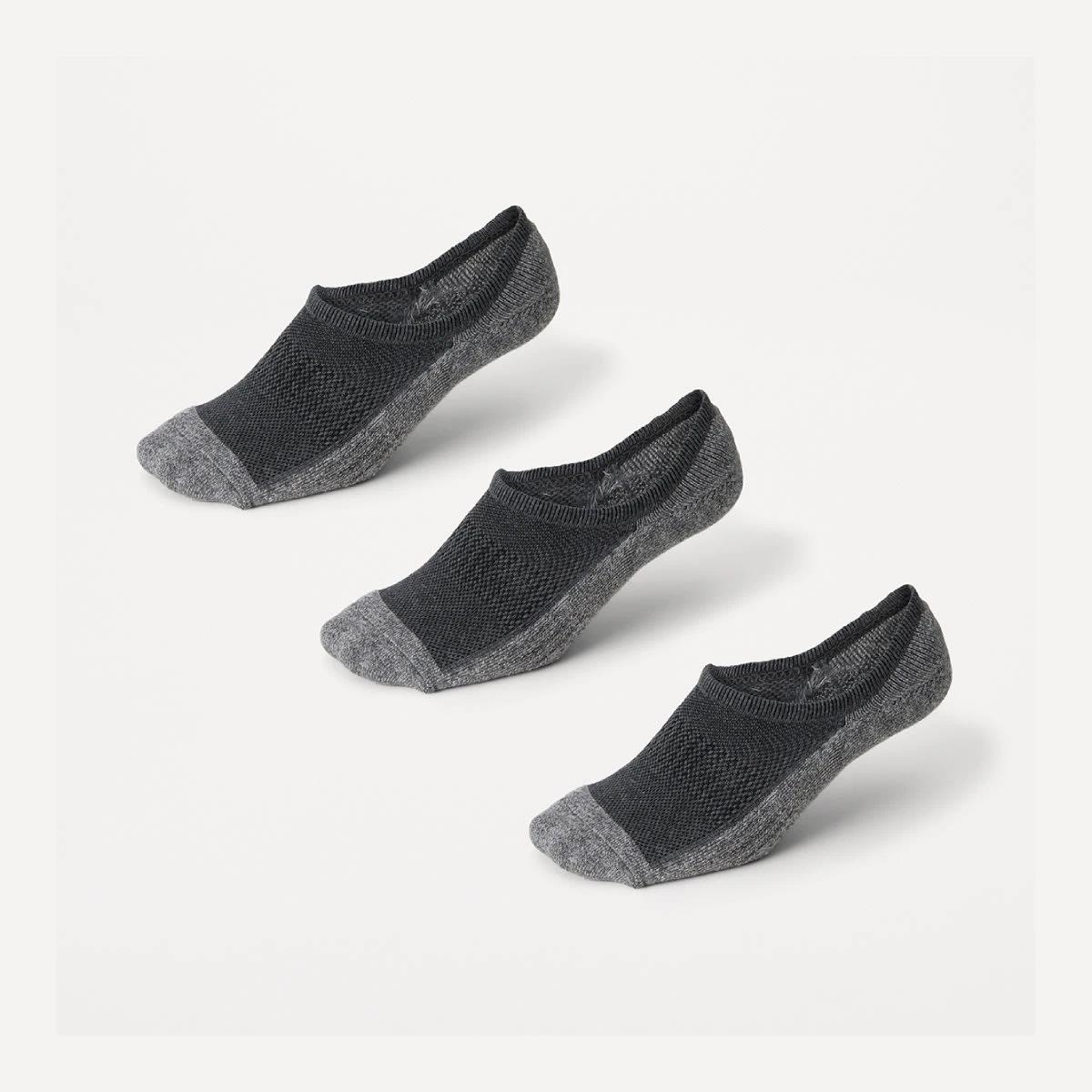 1 3 Pack Cushion Sneaker Socks GREY MARLE, 1 of 3