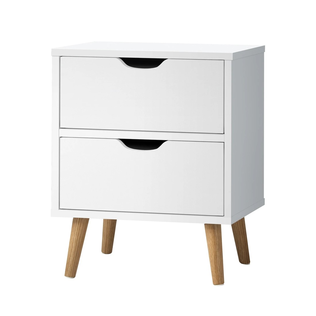 1 Oikiture Bedside Tables 2 Drawers Side Table Nightstand Storage
 - White, 1 of 10