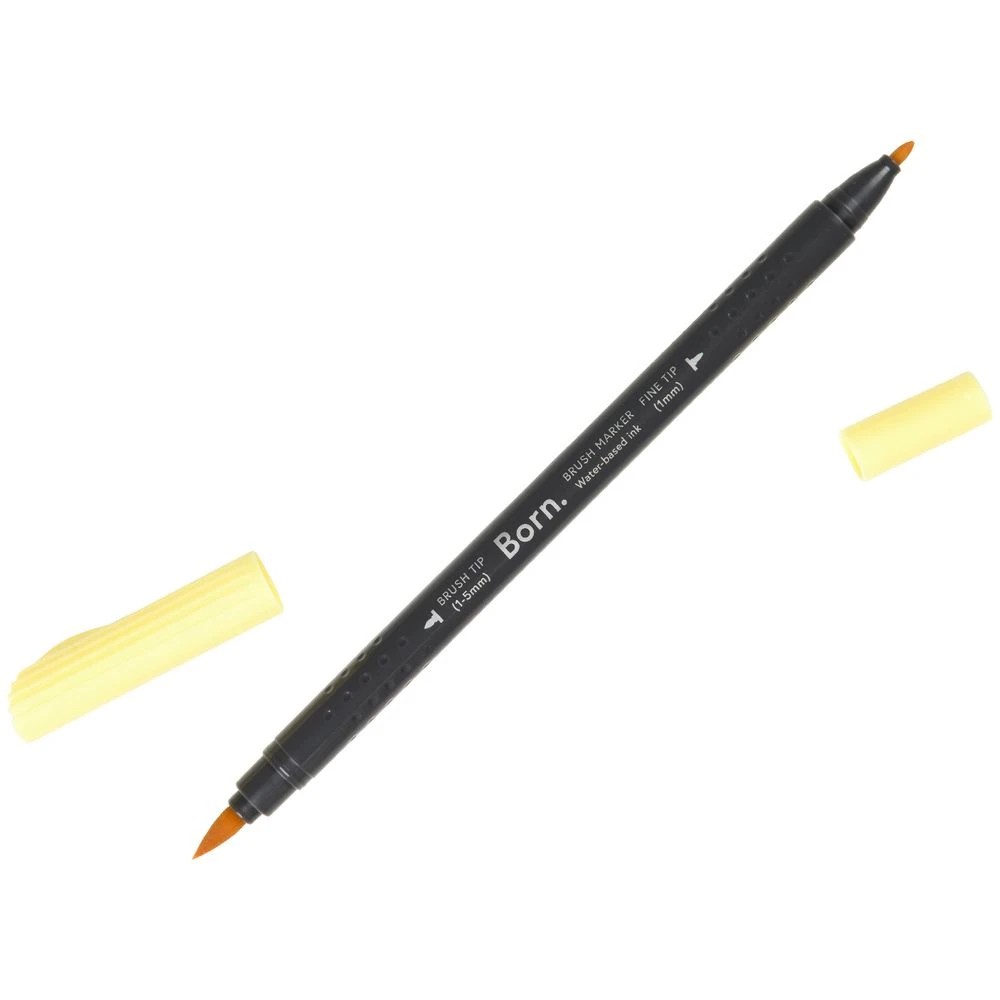 3 Born Professional Brush Dual-Tip Marker Lemon 005, 3 of 4