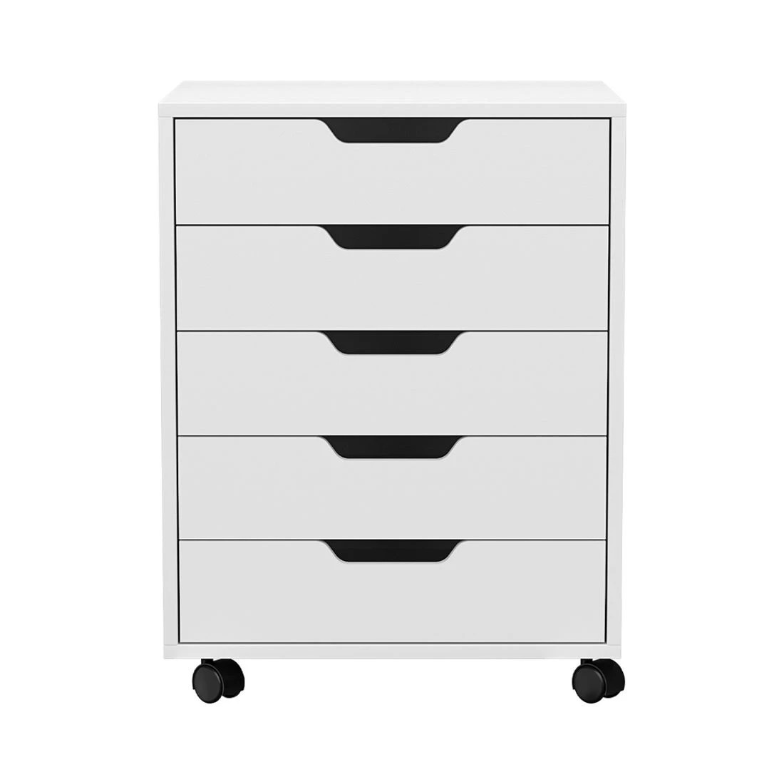 5 Artiss 5-Drawer Filing Cabinet Mobile Rolling Storage Cabinet Chest of Drawers Stand - White, 5 of 8