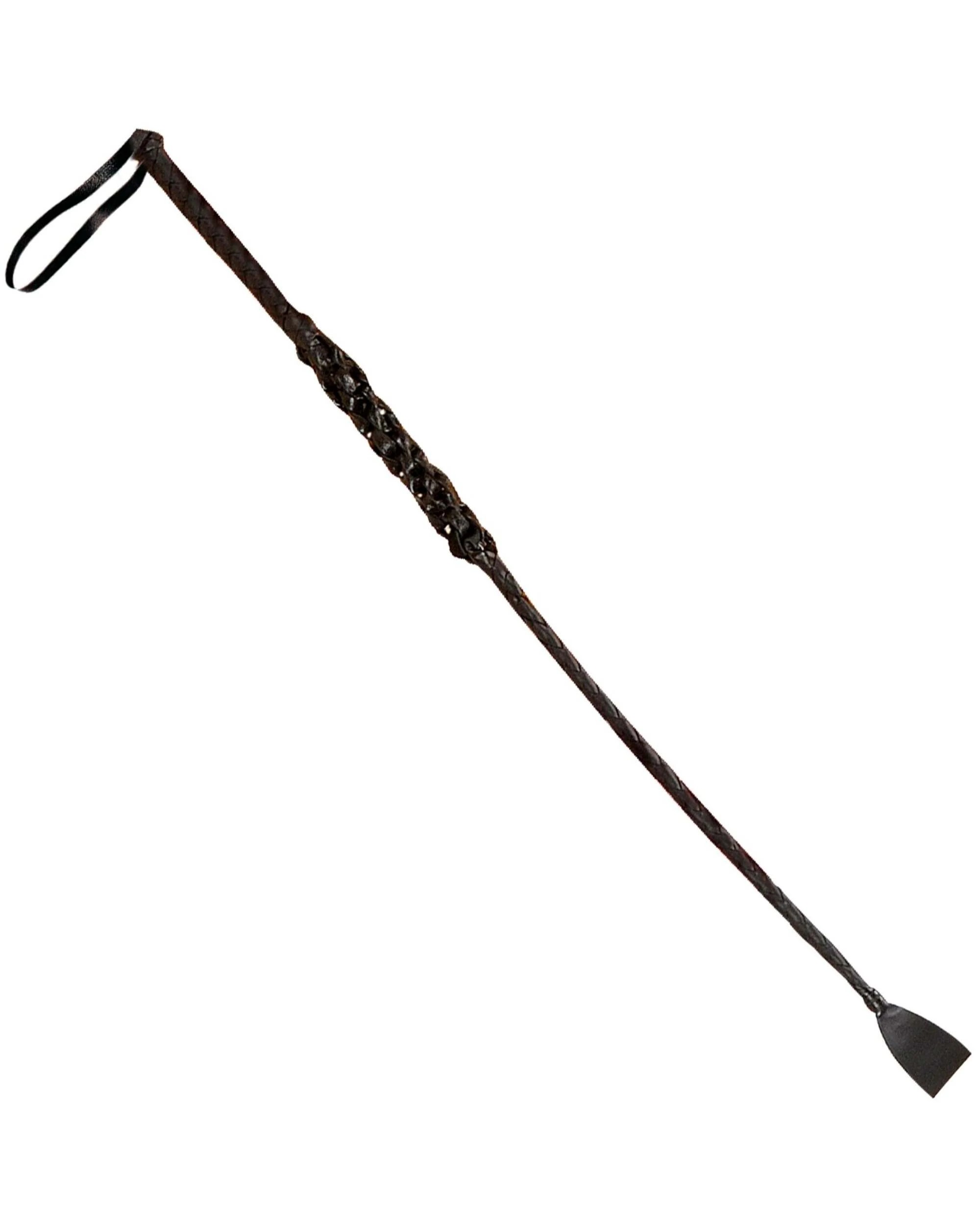 1 Widmann Faux Leather Riding Whip 65cm - One Size - Black, 1 of 3
