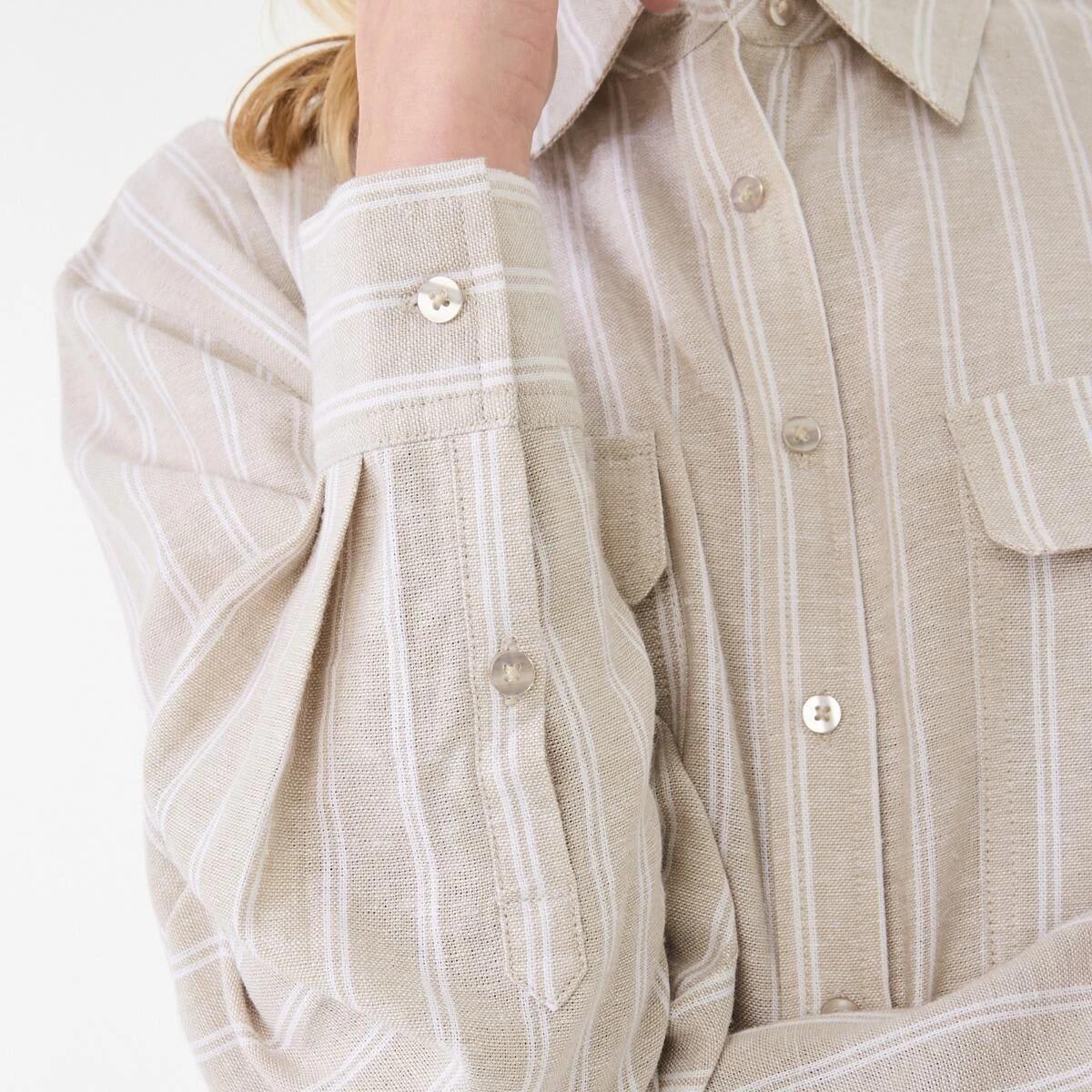 6 Long Sleeve Utility Shirt Gia Stripe, 6 of 6