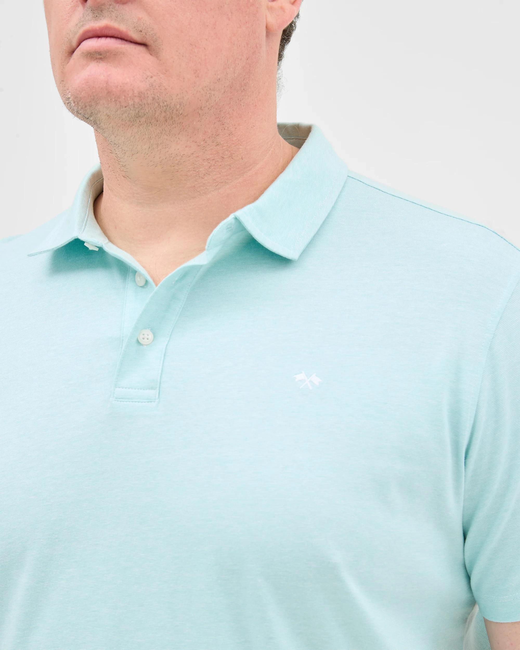 5 Target Plus Size Australian Cotton Microstripe Polo Top AQUA, 5 of 5