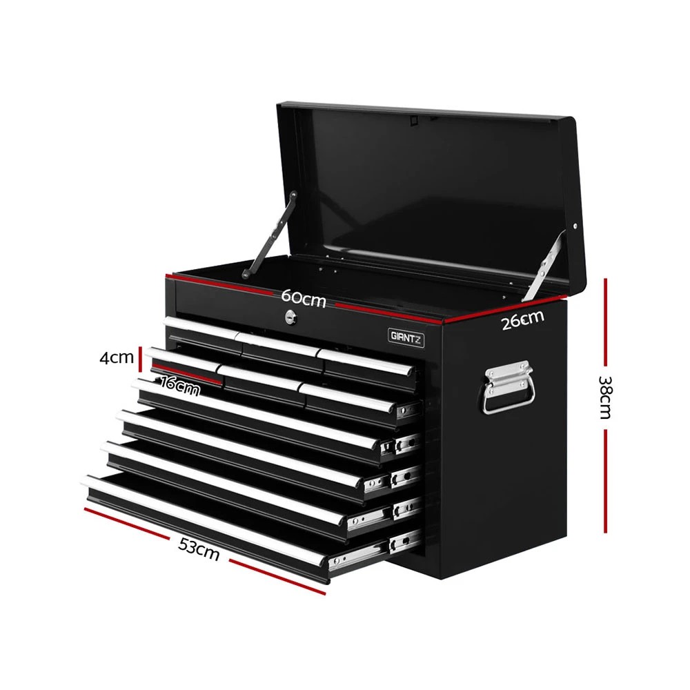 2 Giantz 10 Drawer Tool Box Cabinet Chest Toolbox Storage Garage Organiser - Black, 2 of 7