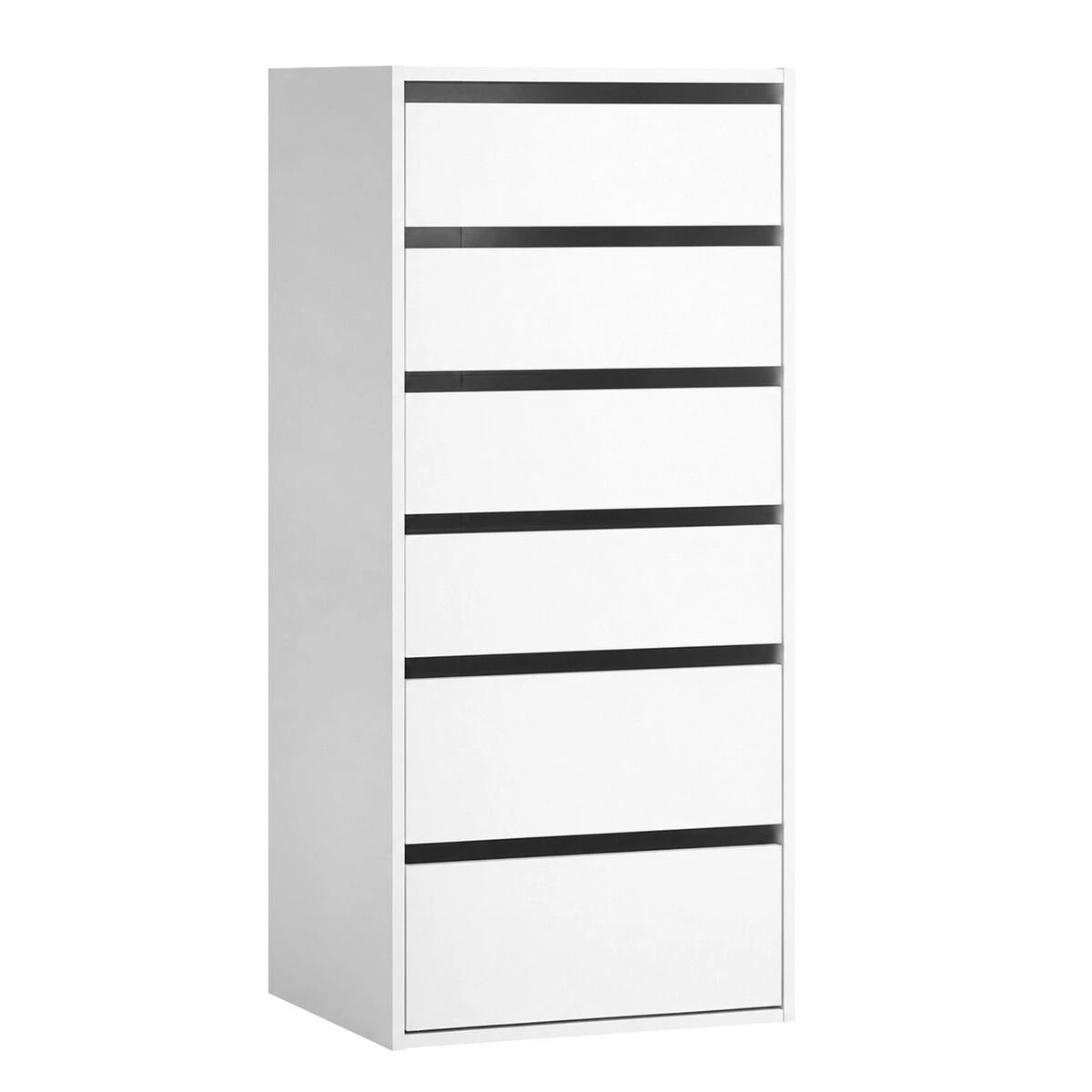 1 Ausway Modern 6-Drawer Tallboy, Slim Vertical Storage Unit 113cm Tall, 1 of 7