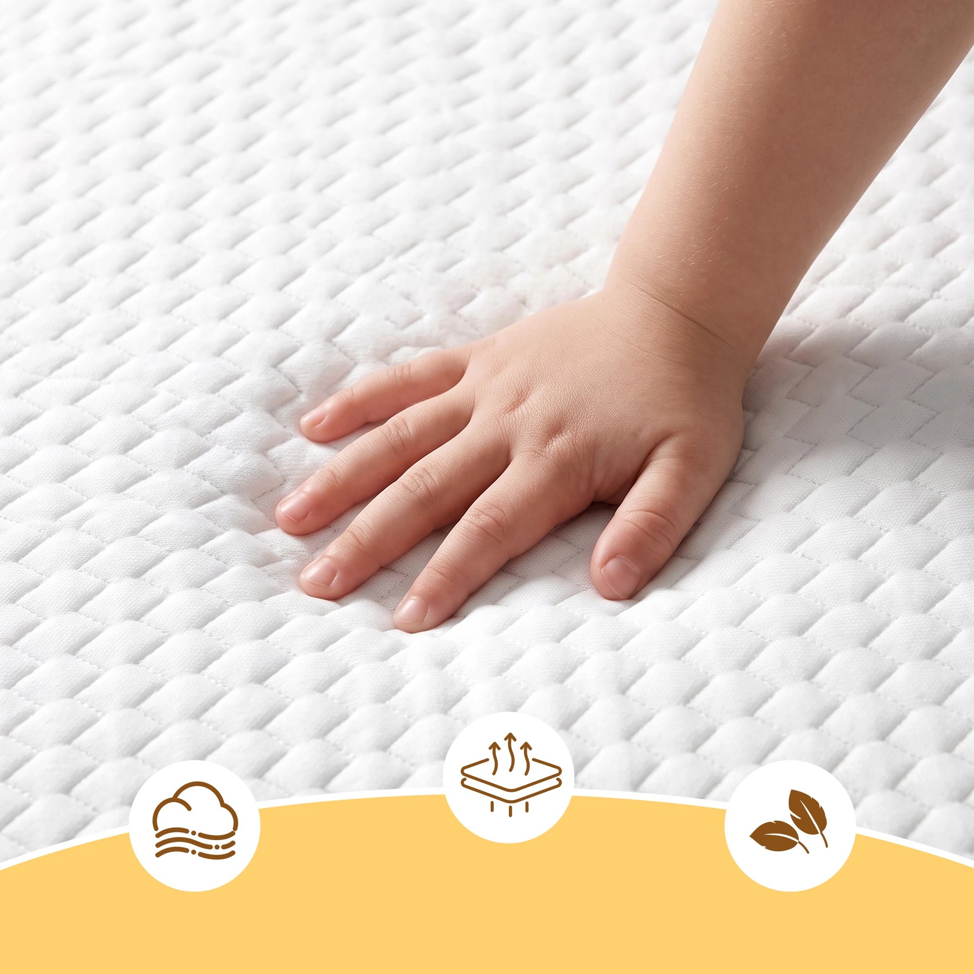 6 Giselle Bedding 15cm Cot Mattress, 38D Gel Memory Foam Pad with Tencel Cover - Single Bed - Multi, 6 of 9