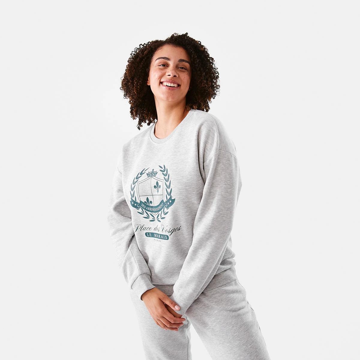 1 Long Sleeve Print Sweatshirt Frnch Club, 1 of 7