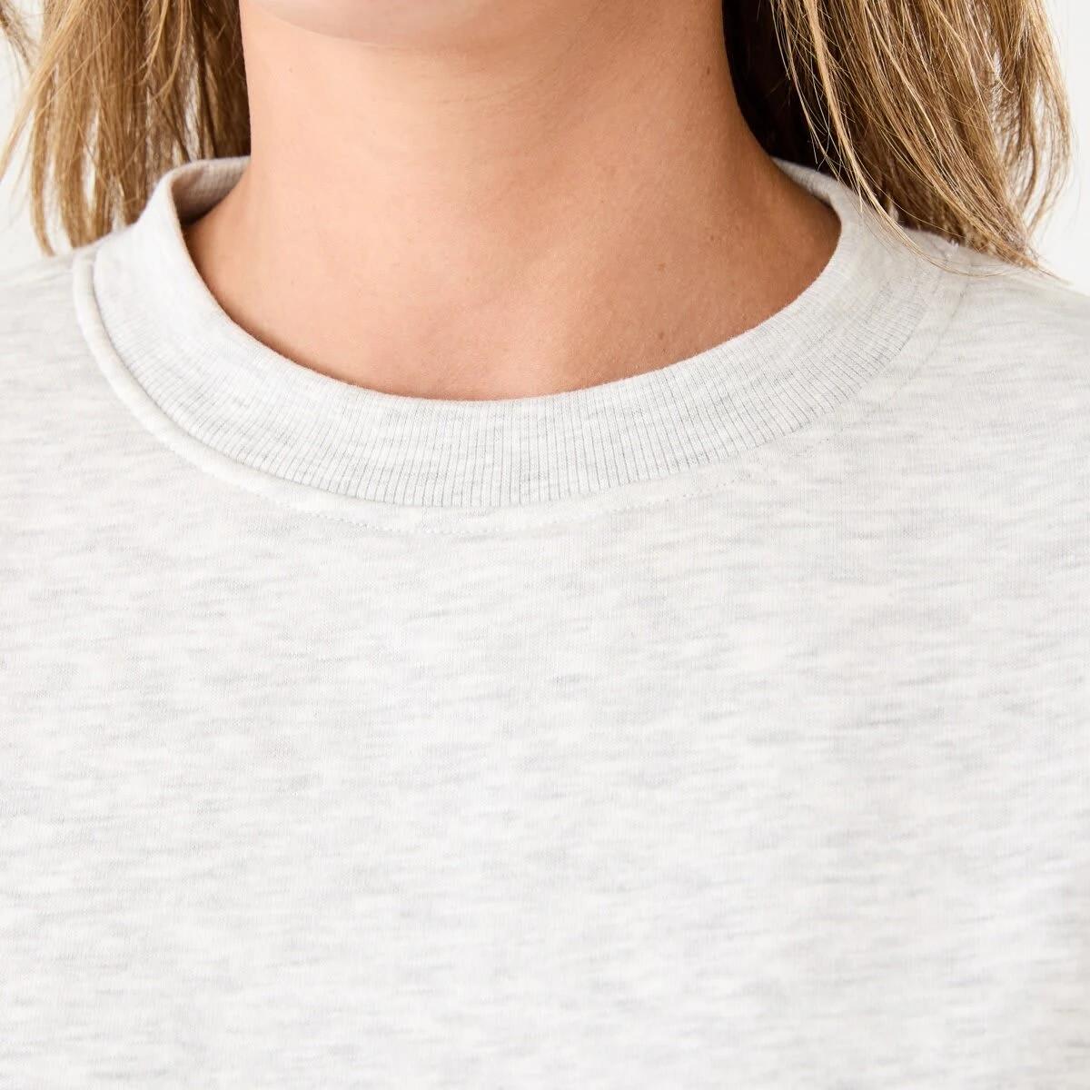 5 Oversized Crew Neck Sweatshirt Wht Marle, 5 of 6
