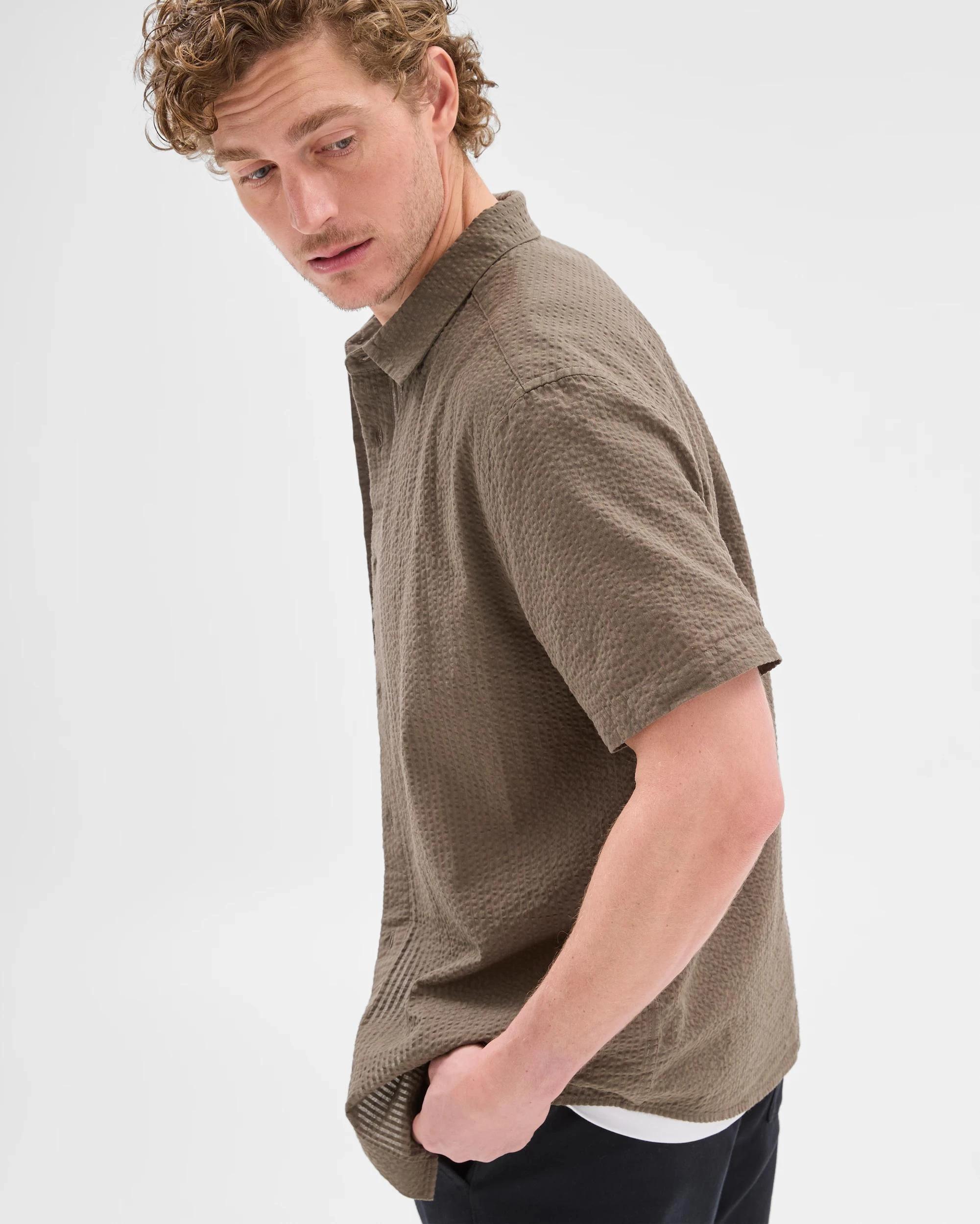 4 Target Australian Cotton Seersucker Shirt MUSHROOM, 4 of 7