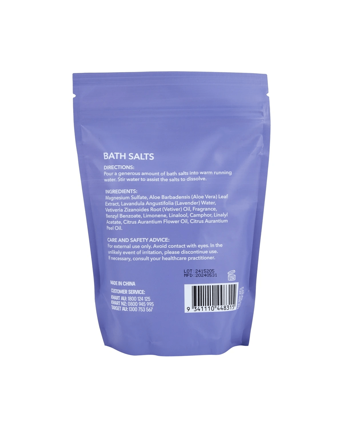 4 OXX Bodycare Sleep Bath Salts 500g - Aloe Vera, Lavender and Vetiver, 4 of 4