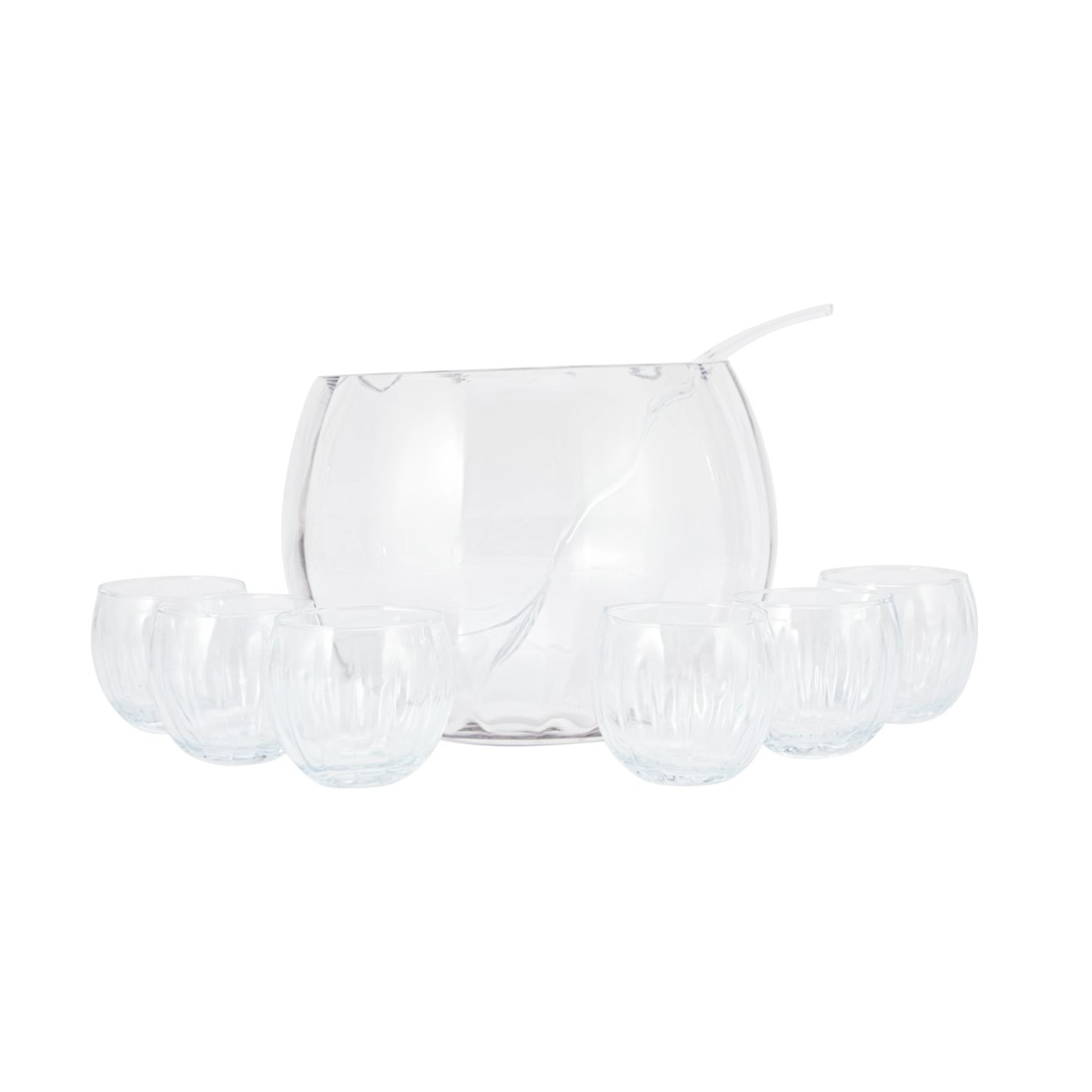 1 8 Piece Clear Glass Punch Bowl Set, 1 of 6