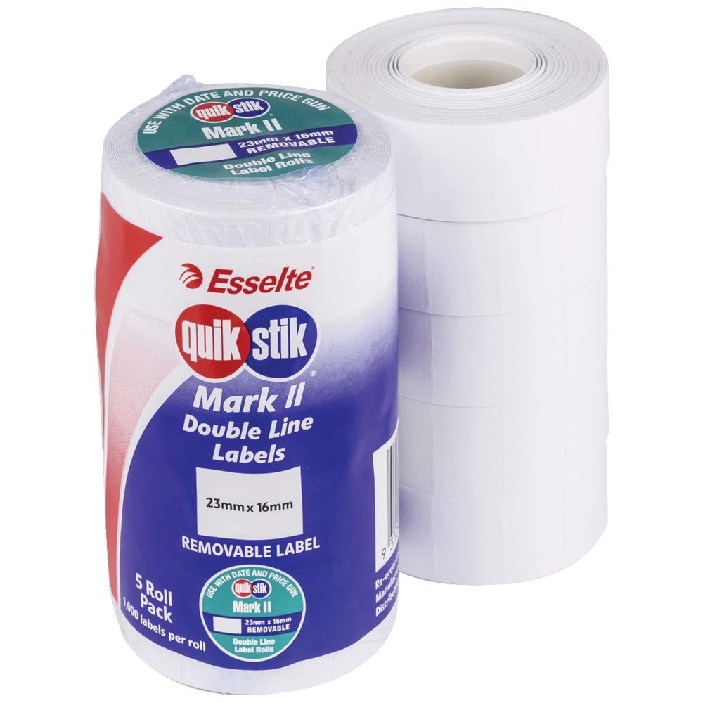 2 QuikStik Mark II Plain White Removable Labels 5 Pack, 2 of 2