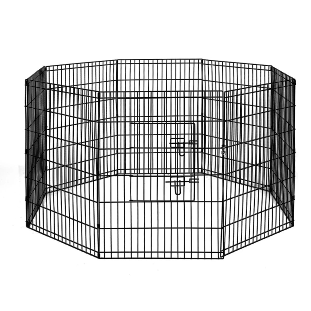 1 i.Pet 2x36" 8 Panel Dog Playpen Pet Fence Exercise Cage Enclosure Play Pen - Black, 1 of 7