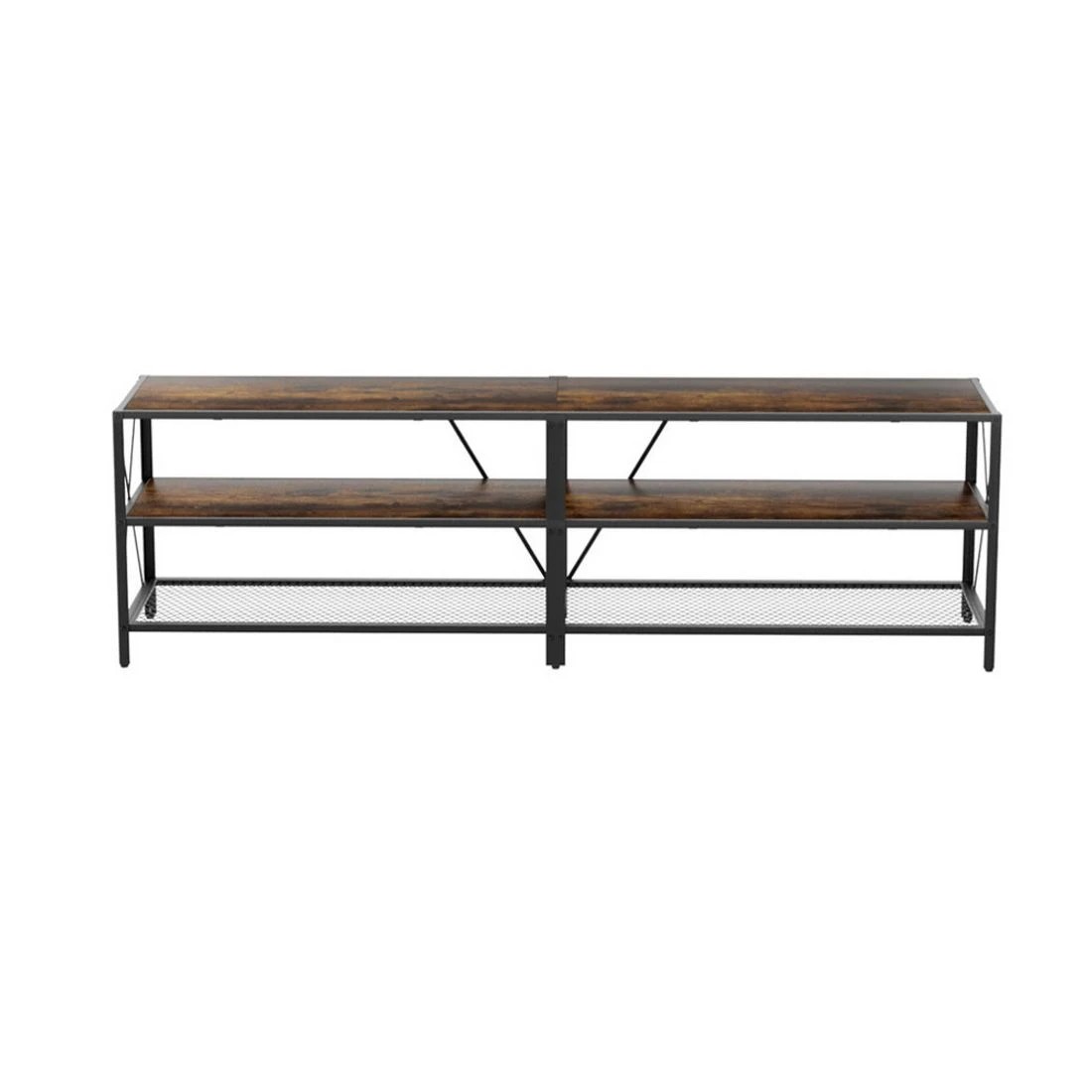 4 Artiss Entertainment Unit TV Stand 3-tier Storage Shelves Howard - Brown, 4 of 4