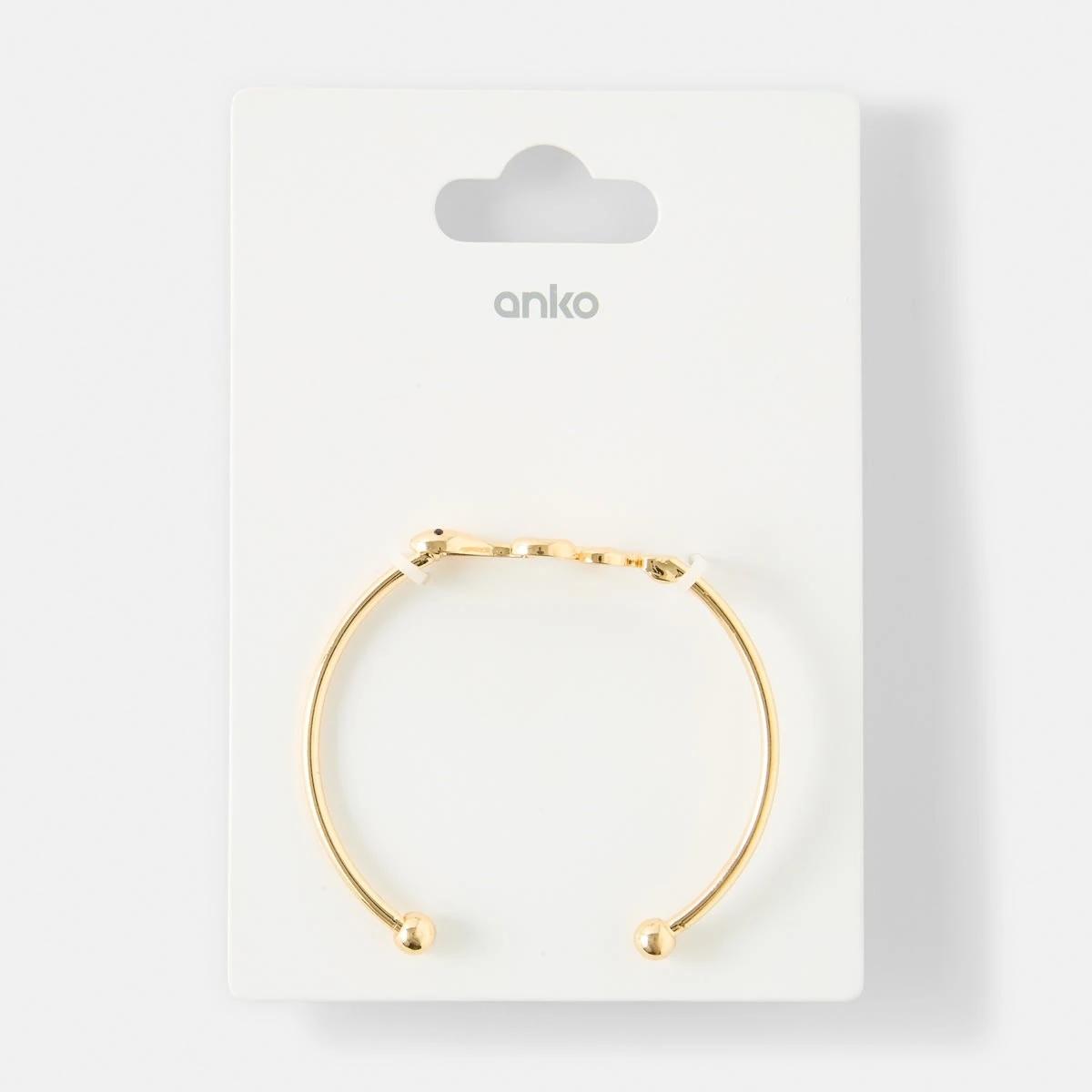 4 Snake Cuff Bracelet - Gold Tone Gold, 4 of 4