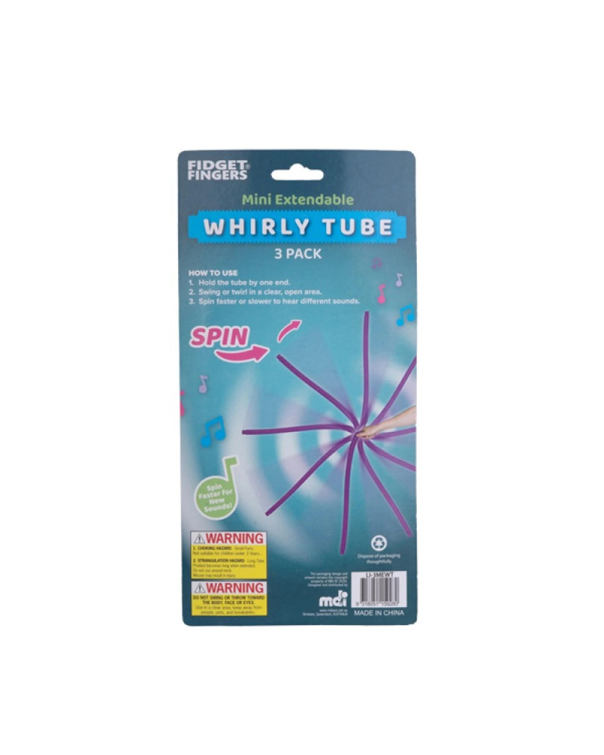 5 Fidget Fingers Mini Extendable Whirly Tube 3 Pack, 5 of 5