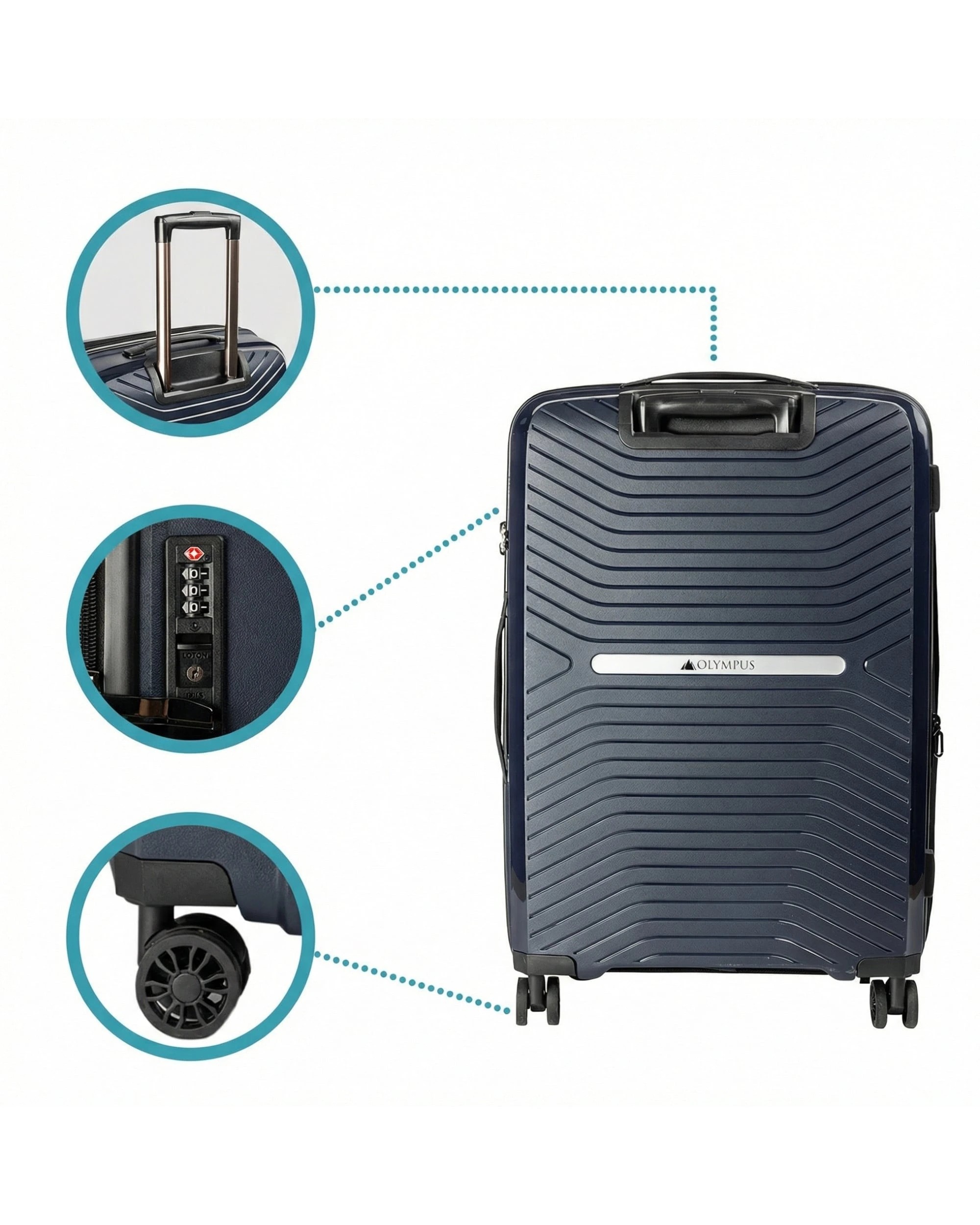 2 Olympus Astra 20in Lightweight Hard Shell Suitcase - Aegean Blue - Blue, 2 of 7
