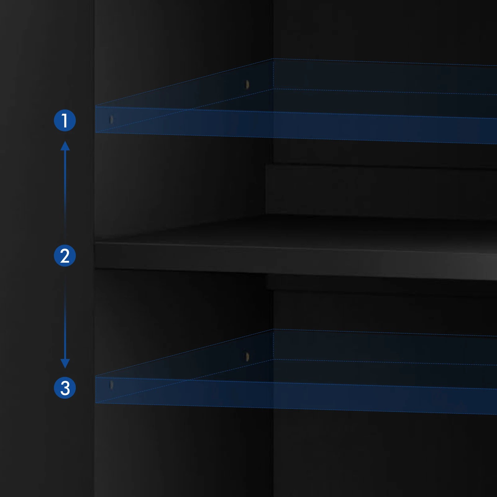 5 Alfordson Buffet Sideboard Cabinet Storage Cupboard Kitchen Doors Drawers - Black, 5 of 10