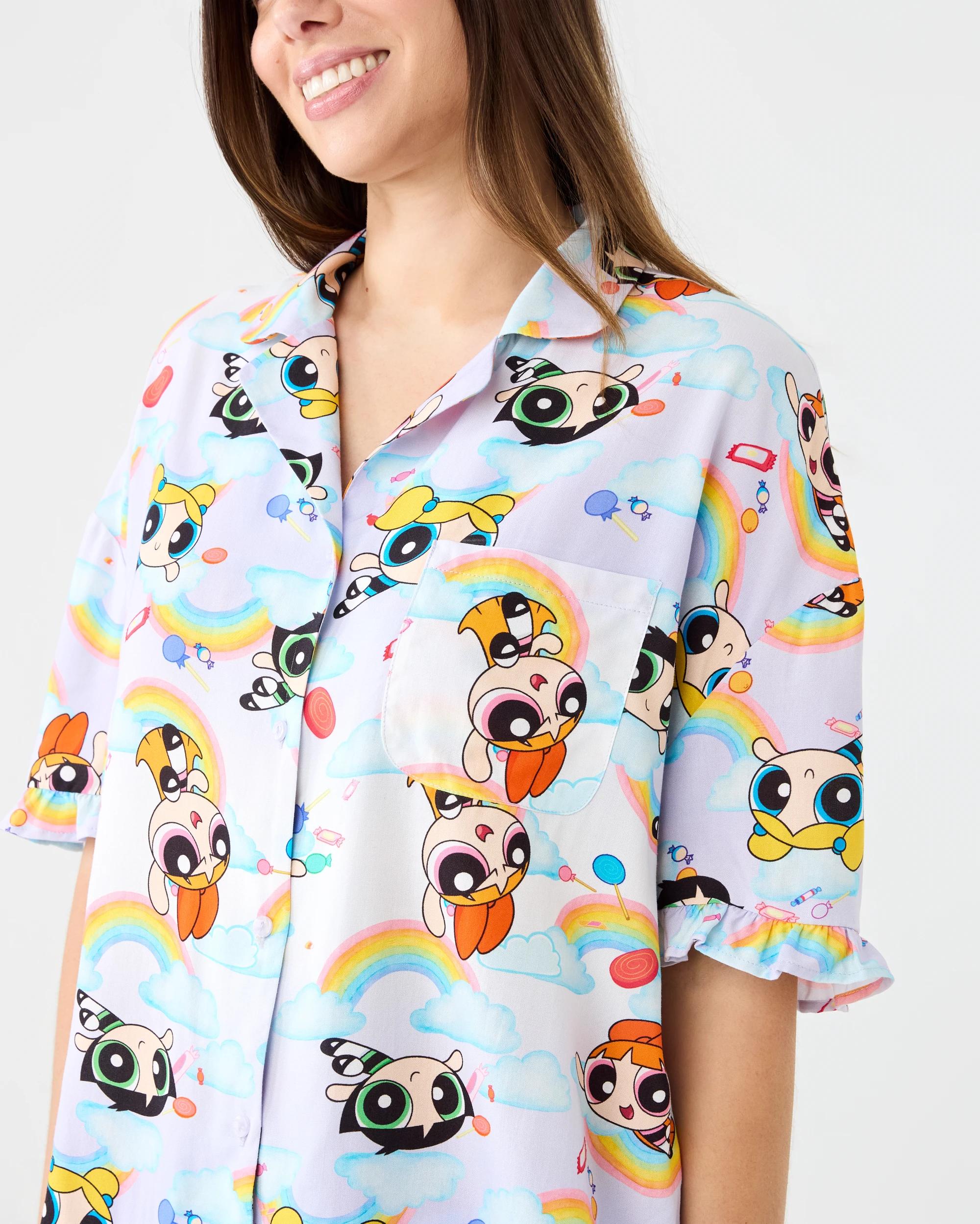 5 The PowerPuff Girls License Short Sleeve Top and Shorts Woven Boxy Pyjama Set Powerpuff, 5 of 7