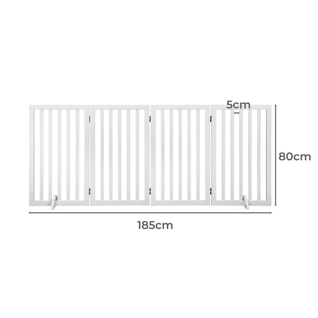2 Pawz 4 Panels Wooden Pet Gate Xl White, 2 of 3