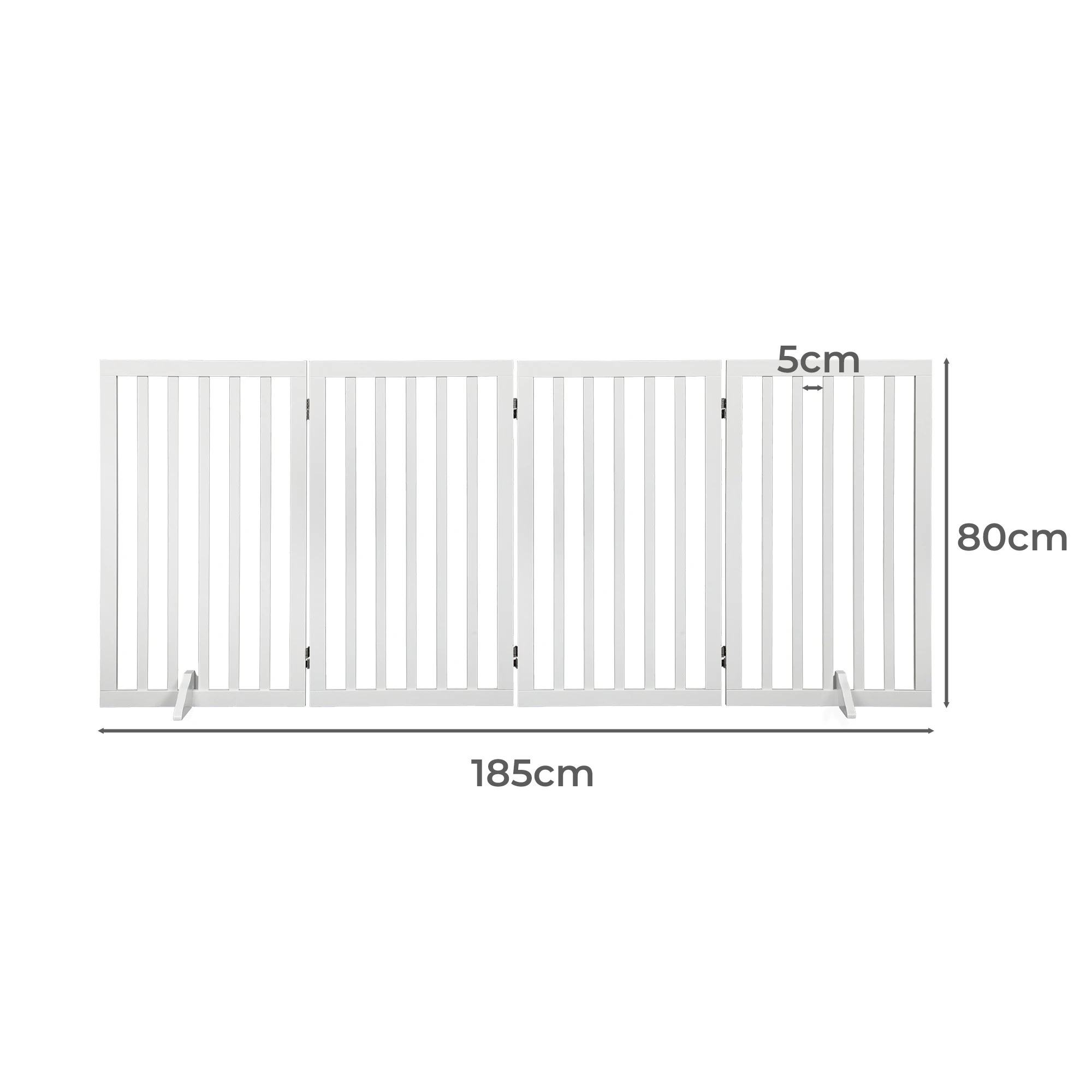 2 Pawz 4 Panels Wooden Pet Gate Xl White, 2 of 3