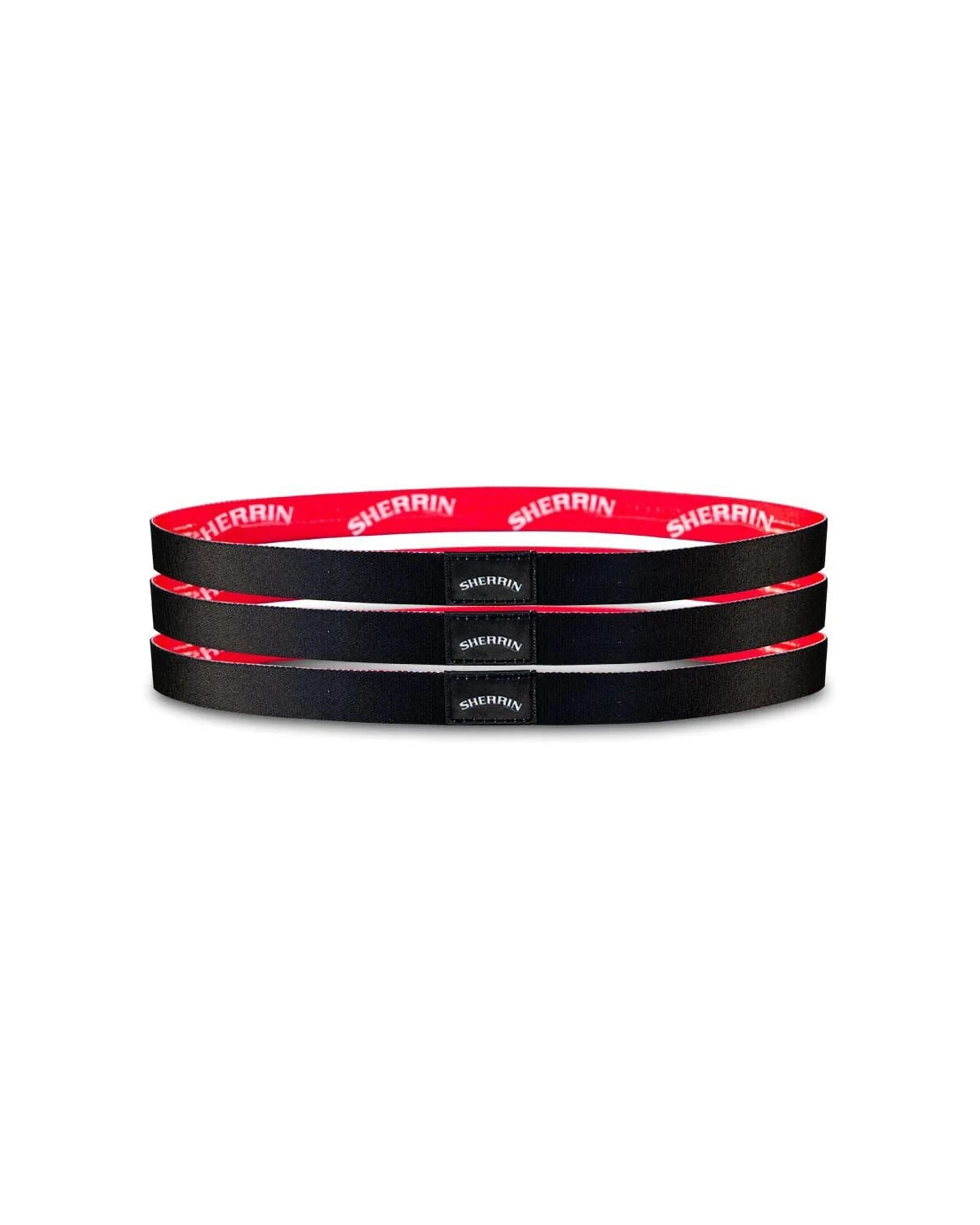 2 Sherrin Hair Headbands Non-Slip Silicone Grip 2 x 3pc One Size Polyester - Black, 2 of 2