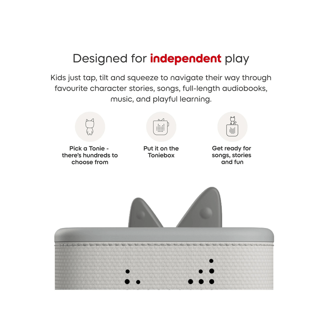 4 Tonies - Toniebox 2 Starter Set with Creative Tonie Rubie - Moon - Grey, 4 of 5