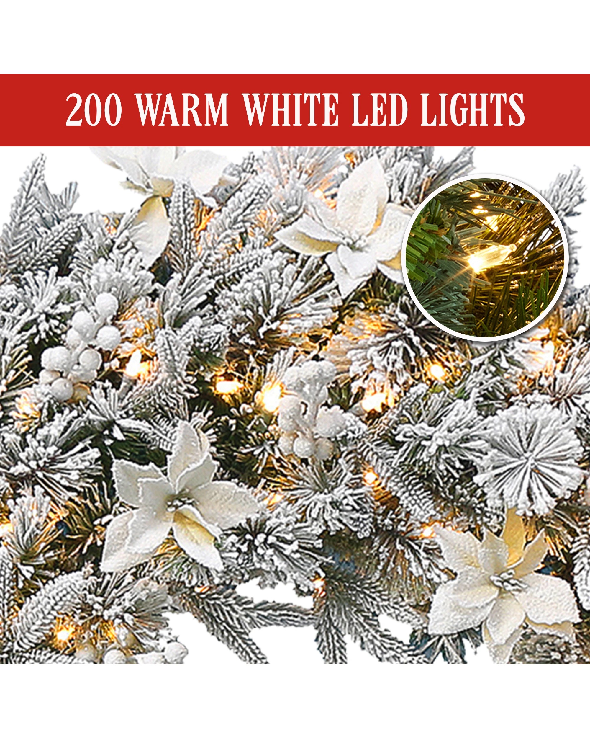 3 Christabelle 61cm Snow Christmas Wreath Colonial With Led Lights Front Door Decoration Ornament, 3 of 5